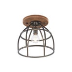 Rutger Round Plafonnier Wood/Black - Lindby