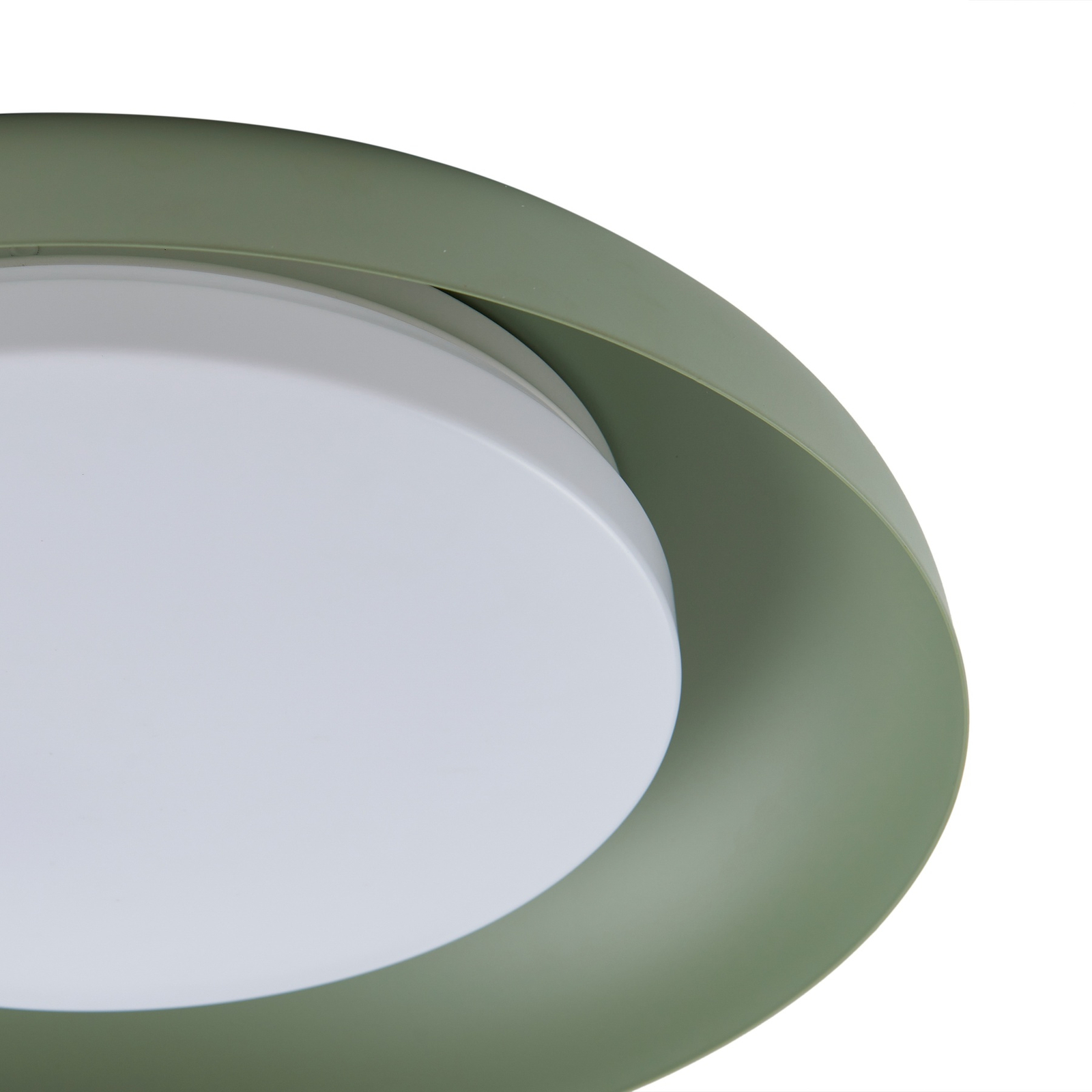 Lindby Plafonnier LED Florie, vert clair, PC, Ø 40 cm