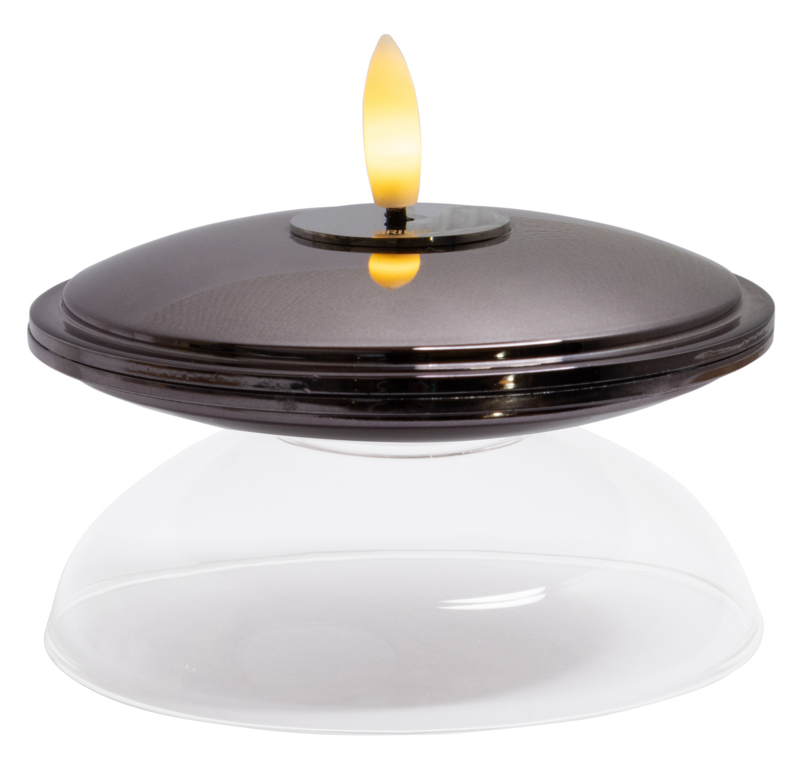 Lámpara decorativa LED Lia, negro niquelado, batería, cristal, plástico Lámpara decorativa LED Lia, negro niquelado, batería, cristal, plástico