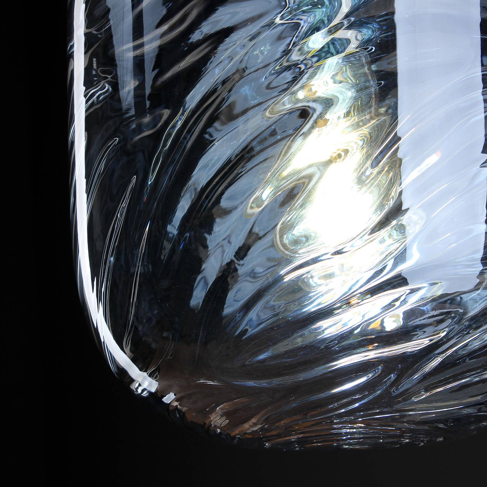Eco-Light Lampada a sospensione Nereide, vetro grigio-blu