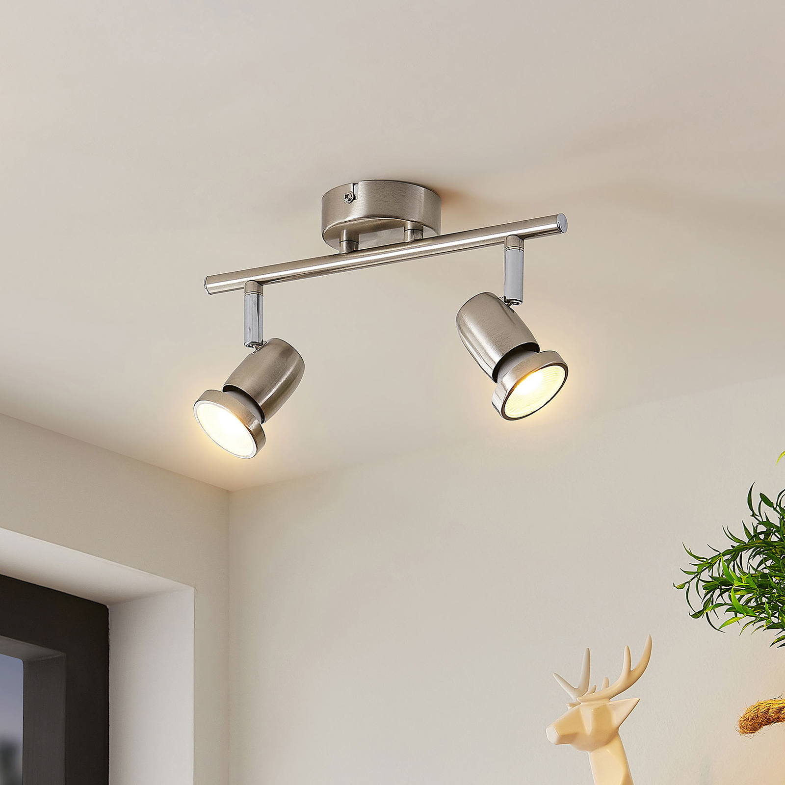 ELC Simano LED stropní bodové světlo nikl 2 zdroje