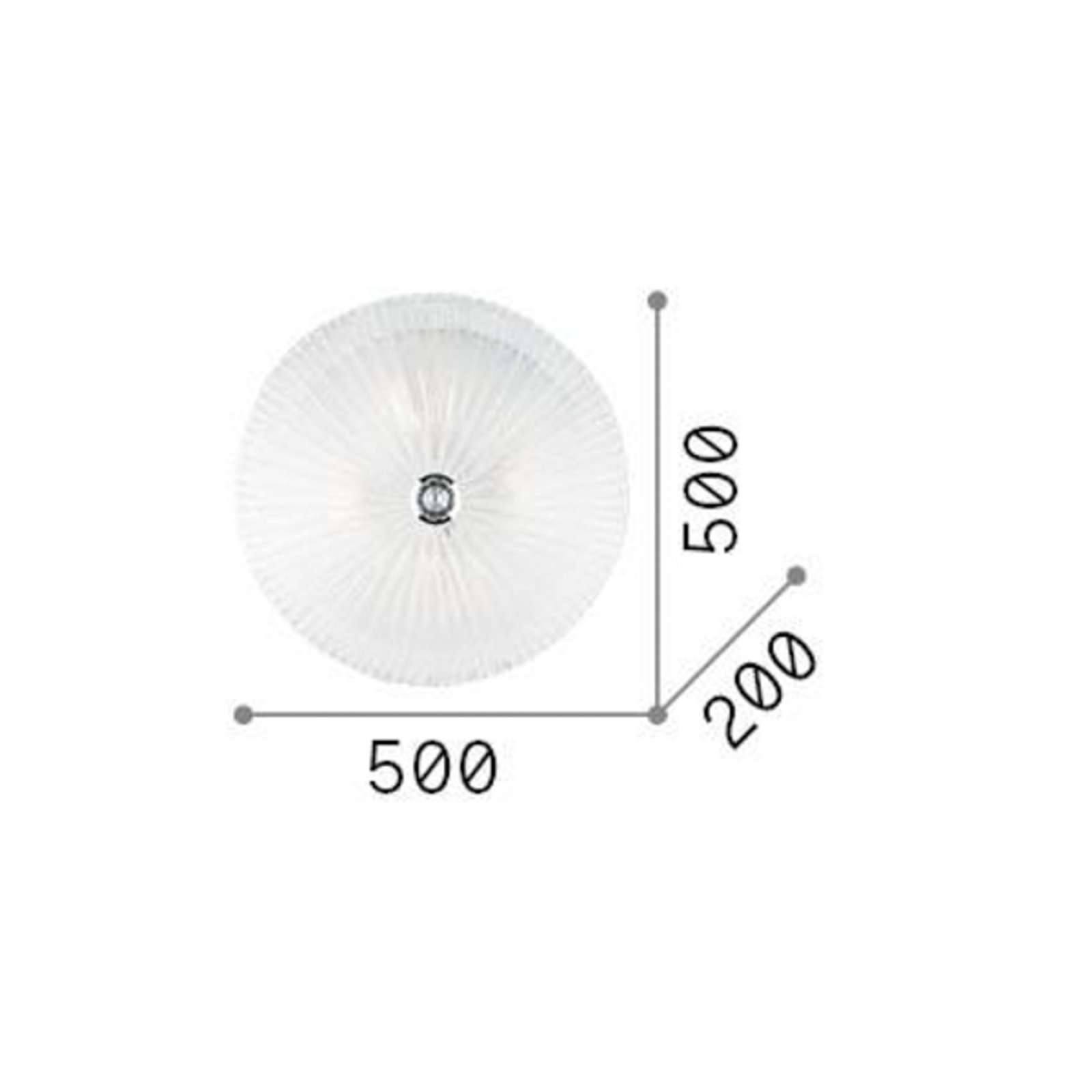 Ideal Lux Shell taklampa, bärnstensfärgad, glas, Ø 50 cm