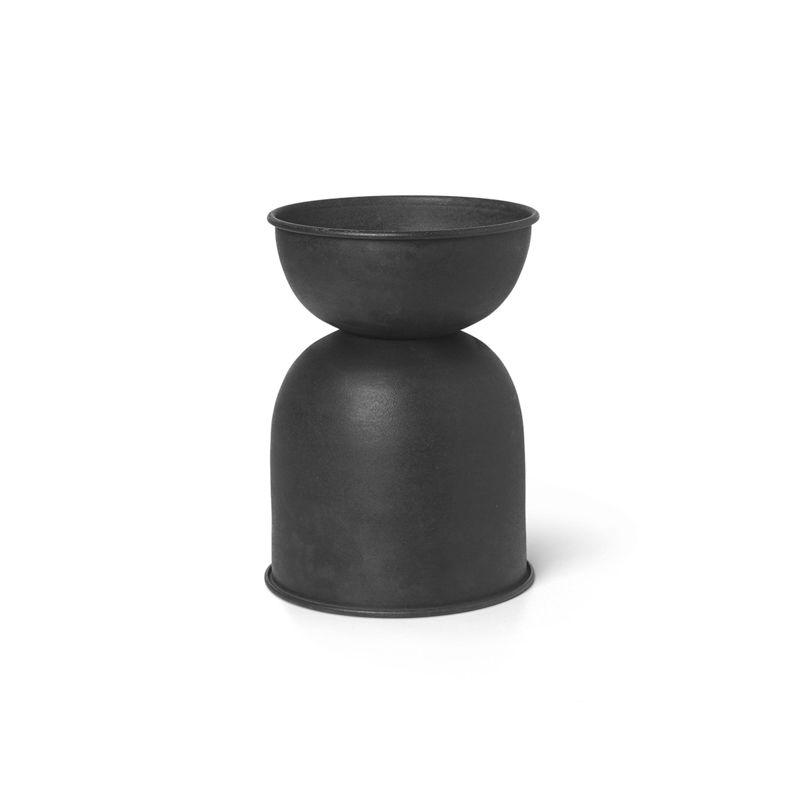 ferm LIVING Ghiveci de flori Hourglass, negru, Ø 21 cm, reversibil