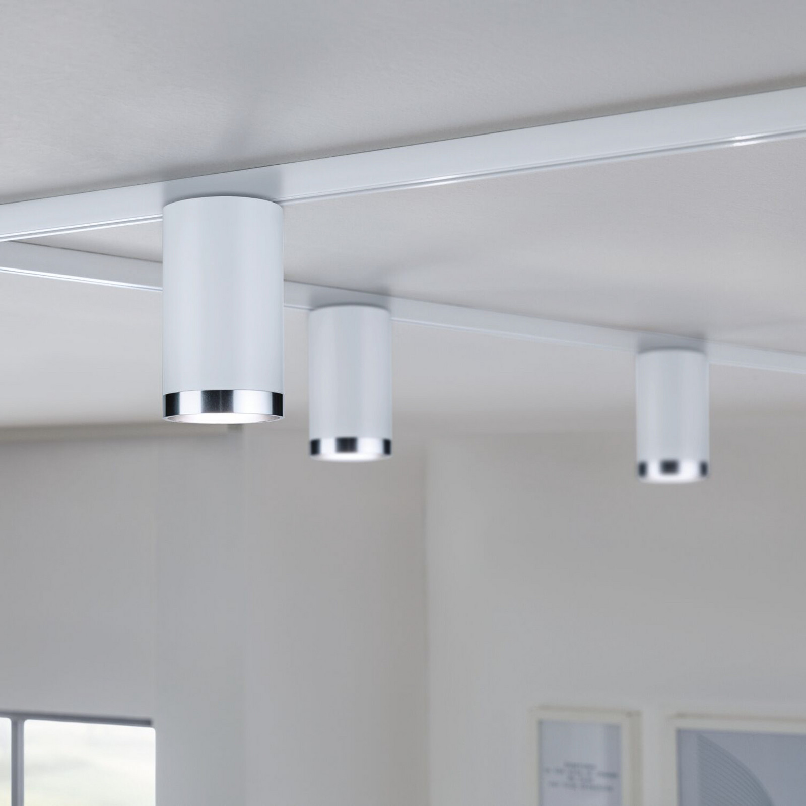 Paulmann Tube Spot sur rail URail - Métal - Blanc éclatant