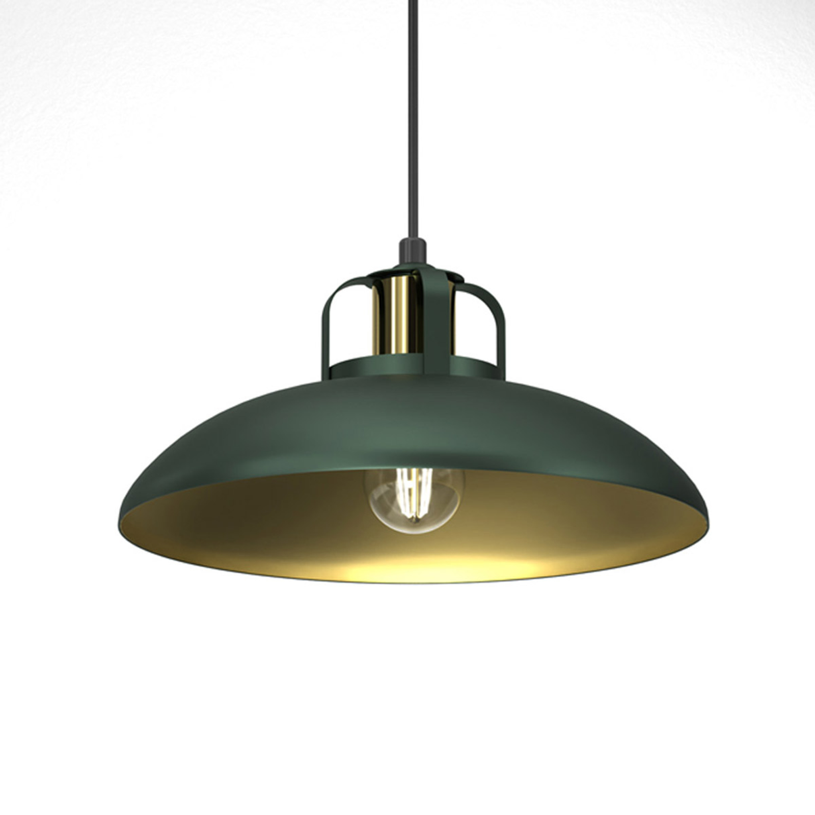 Felix hanging light, green/gold, 1-bulb