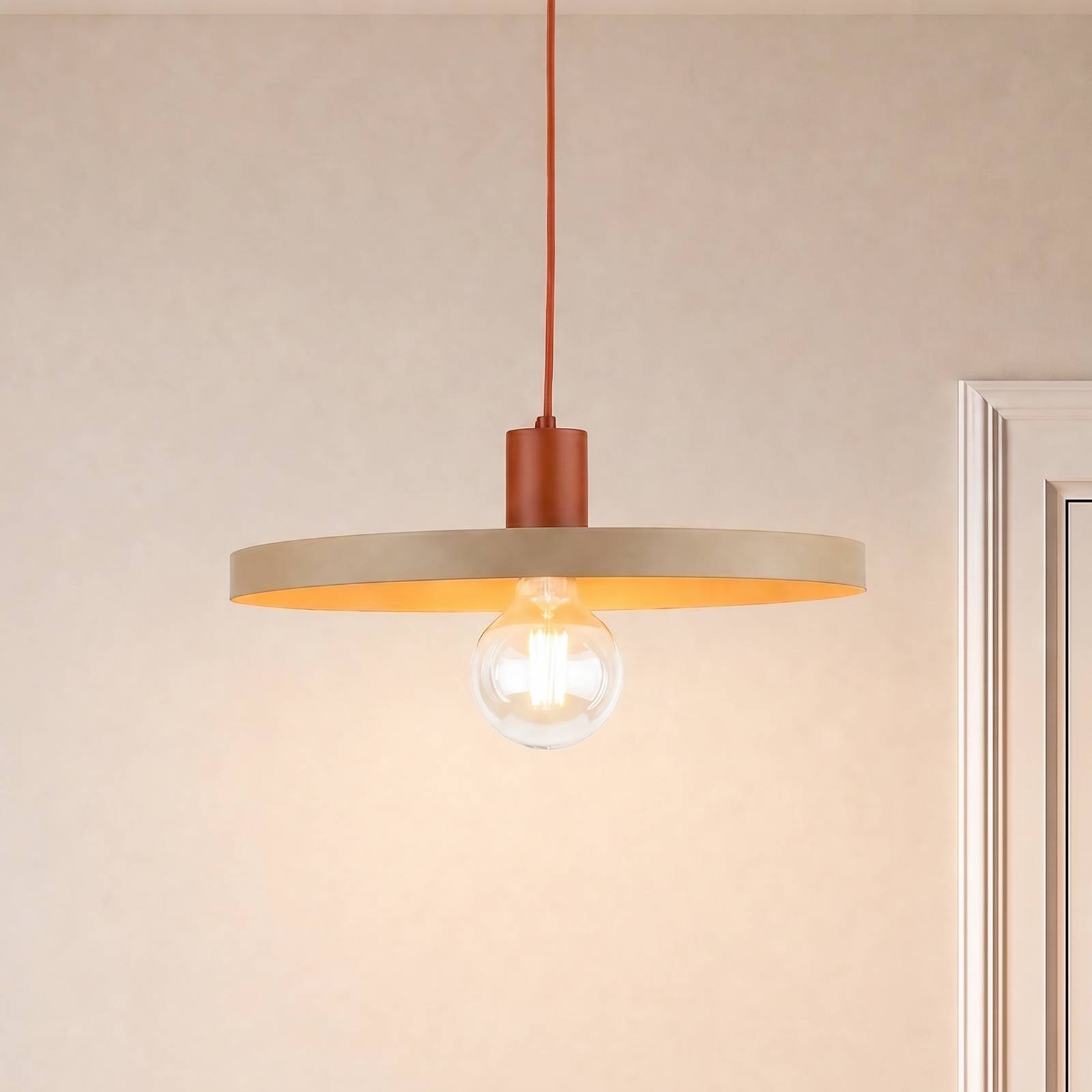 Tk Lighting Sila Pendant Light, Sand/Red, Metal, Ø 45 Cm, E27