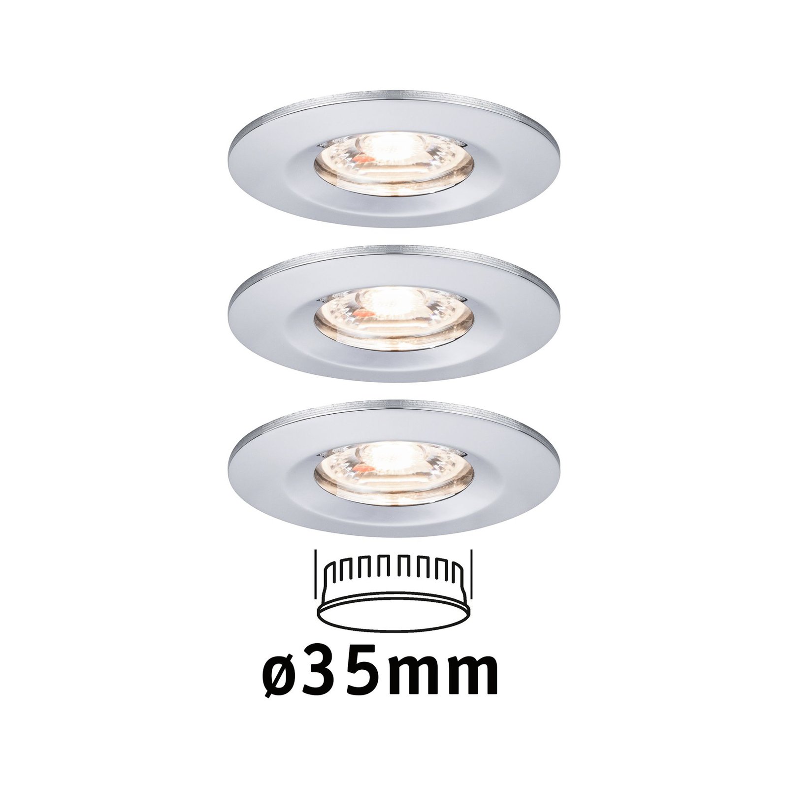 Paulmann Nova mini recessed spotlight set of 3 IP44