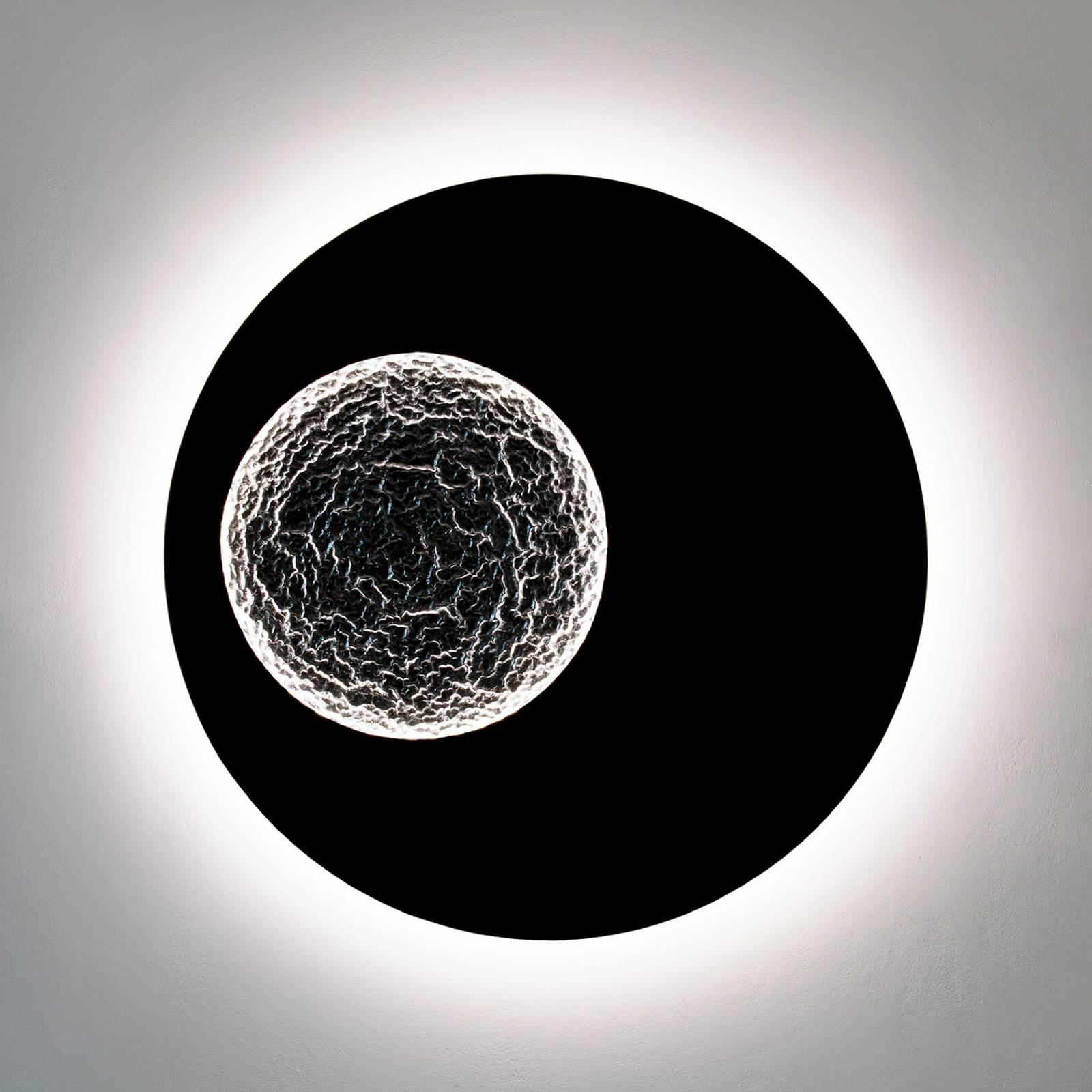 Holländer led fali lámpa luna, barna-fekete/ezüst, ø 120 cm, vas