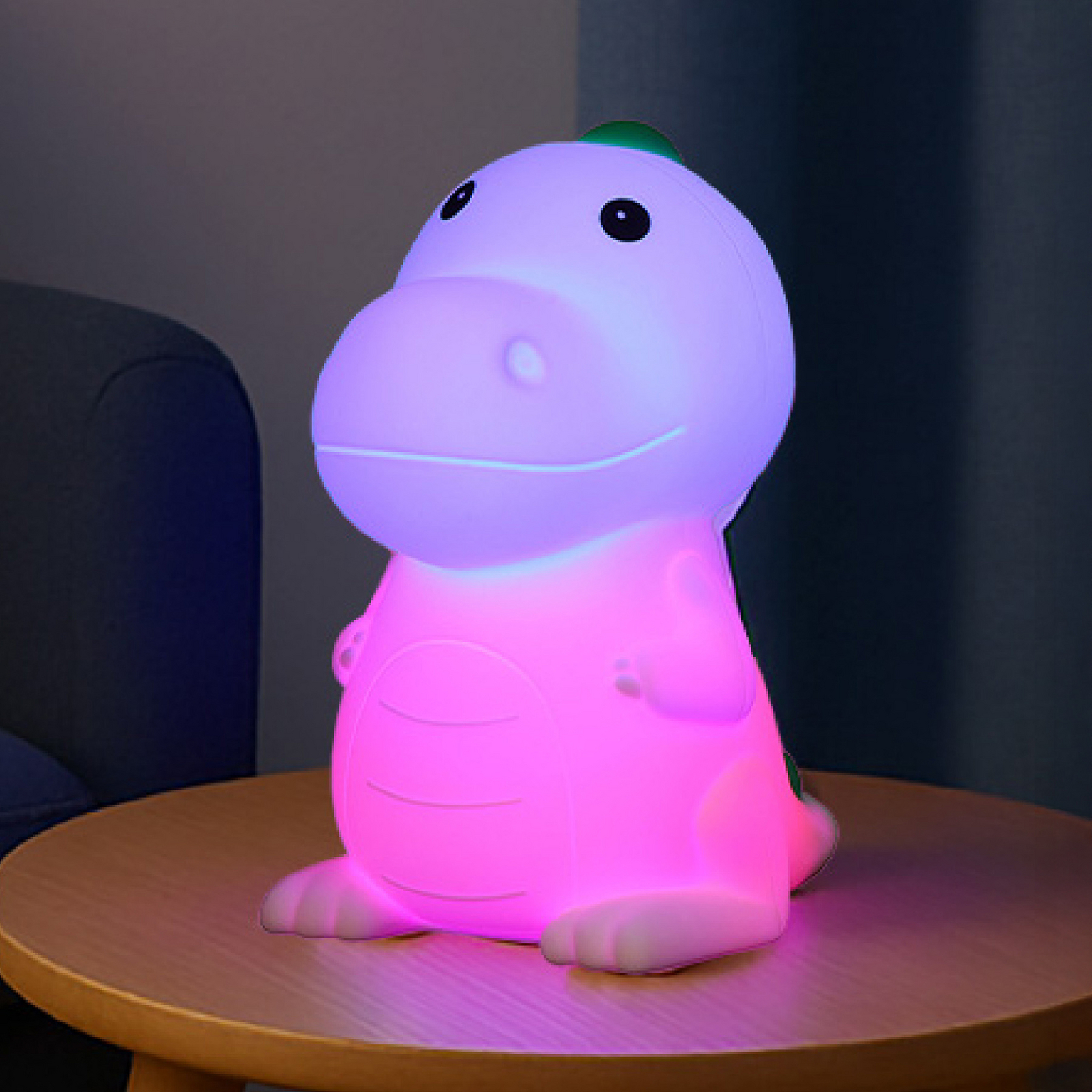 Lampe de chevet LED à accu Dinosauro, Dino, blanc, RVB, intensité variable