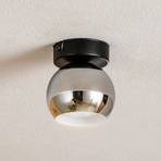 Lexa ceiling lamp, 1-bulb, black/chrome