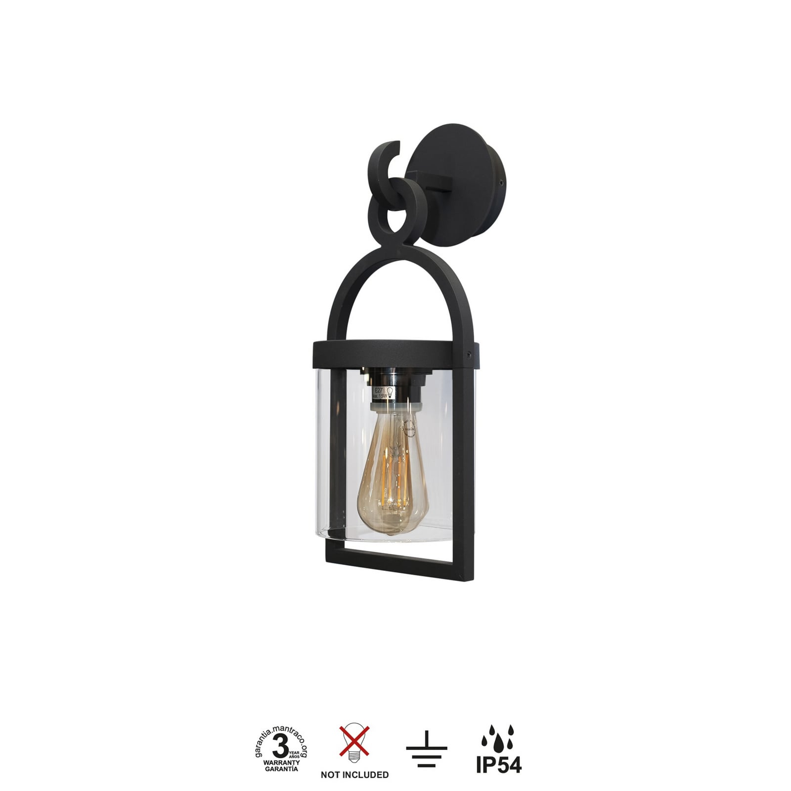 Außenwandleuchte Maya, dunkelgrau, IP54, E27, Aluminium