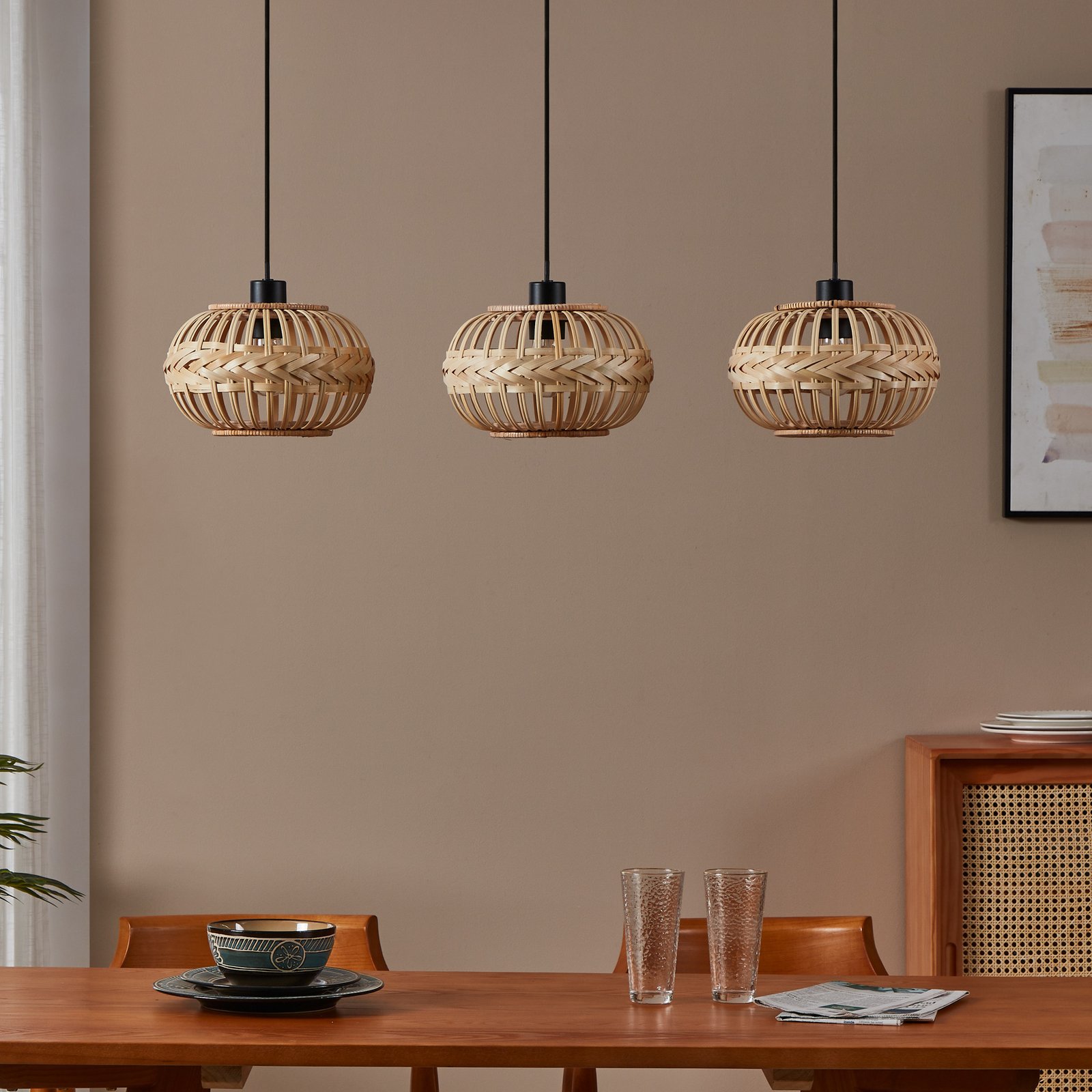 EGLO Amsfield 1 lampada a sospensione, a 3 luci, allungata