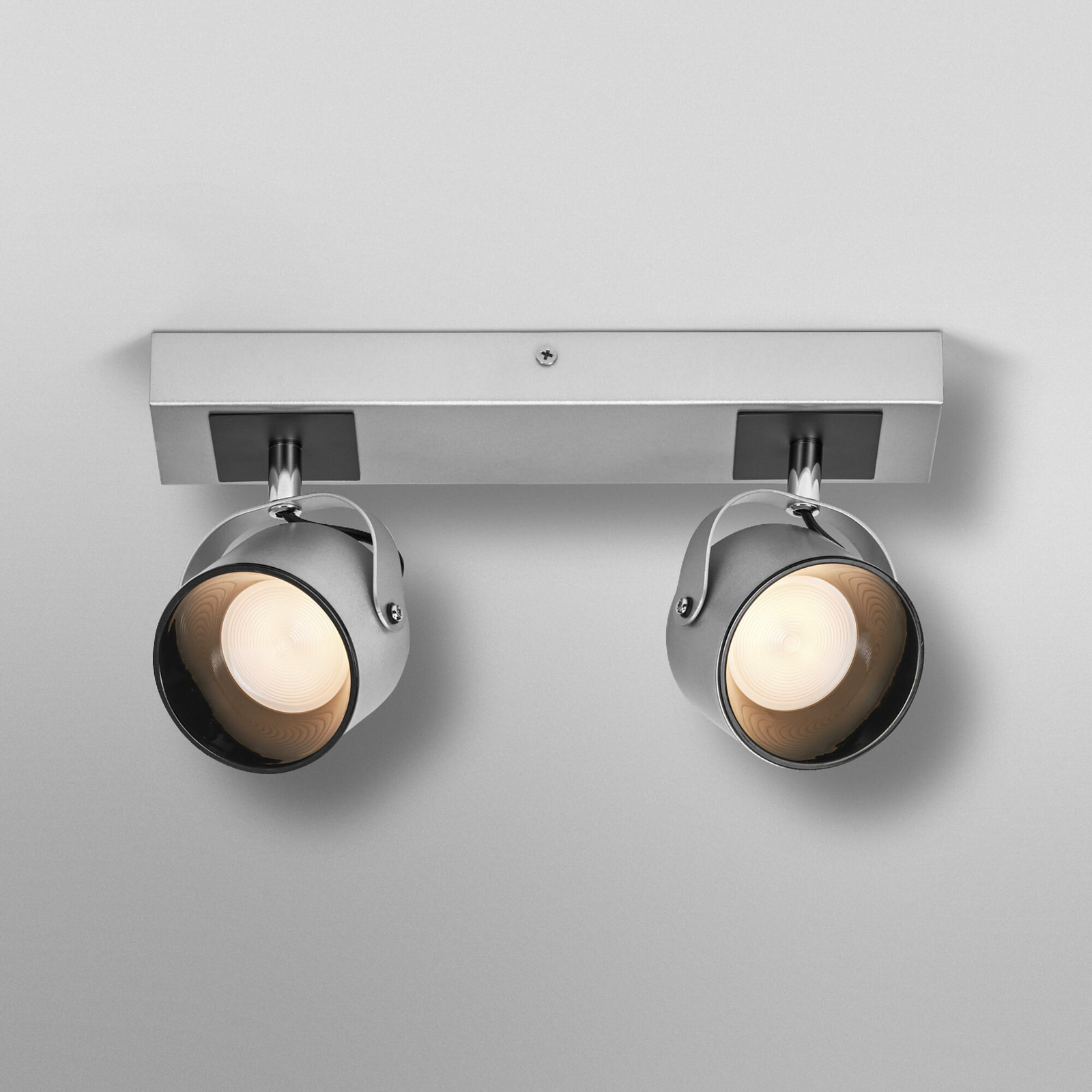 OSRAM LED ceiling light Jupiter, 2-bulb, silver, metal