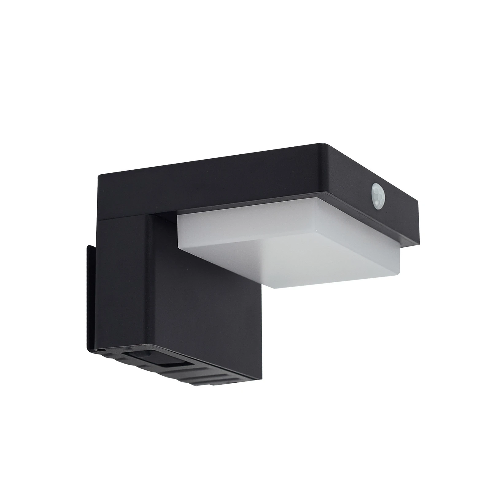 Lindby LED-Solarwandlampe Eleazar, schwarz, Sensor