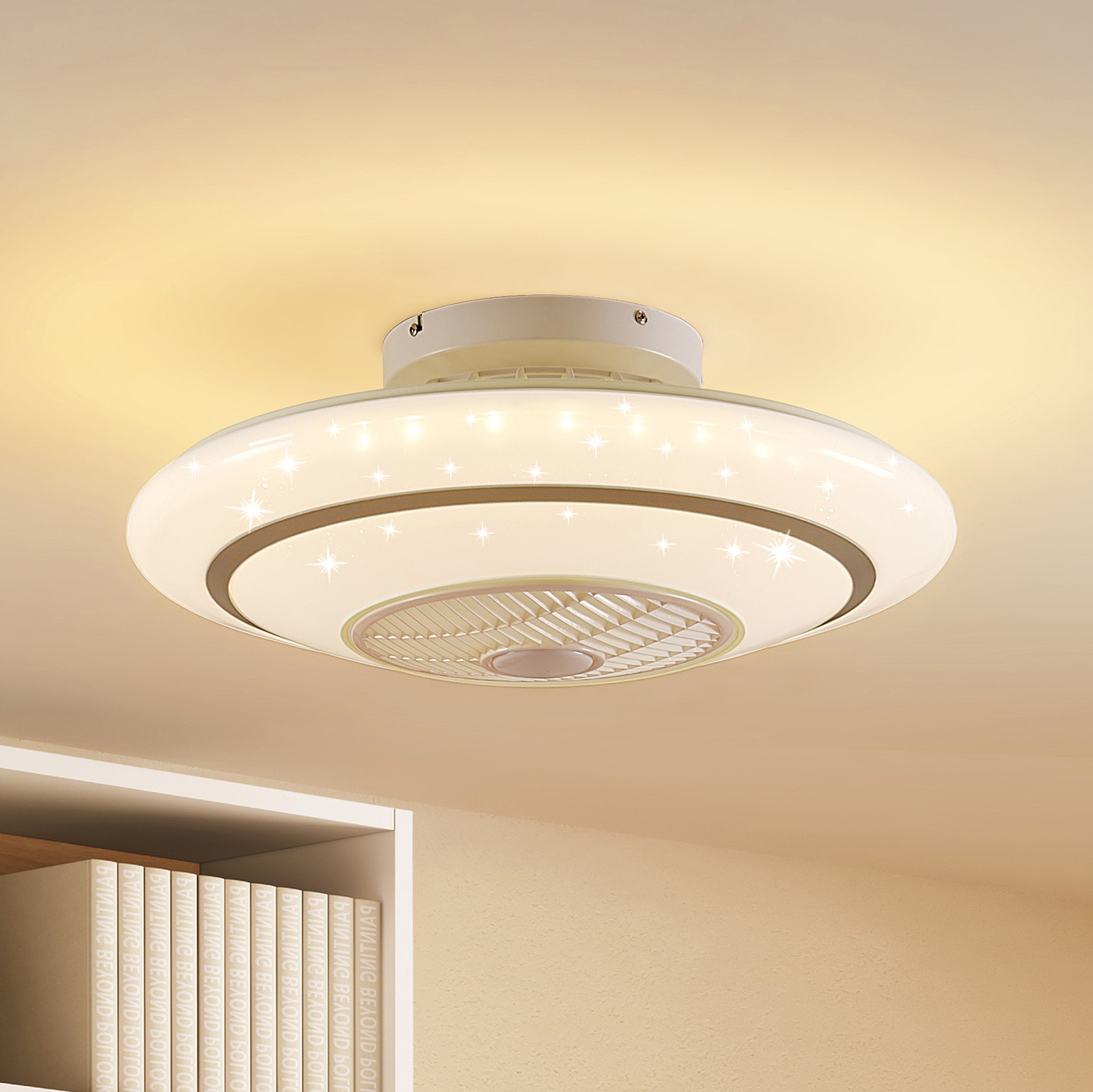 Lindby Kheira LED stropní ventilátor, 27,6 W