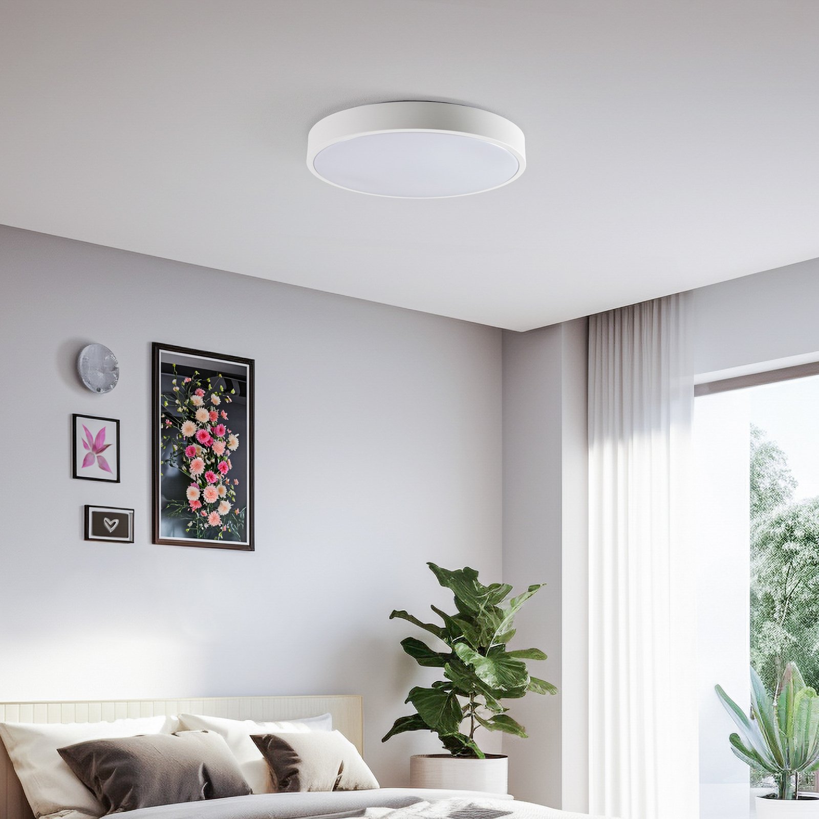 Lindby Innes plafonnier LED blanc Ø 38 cm Smart