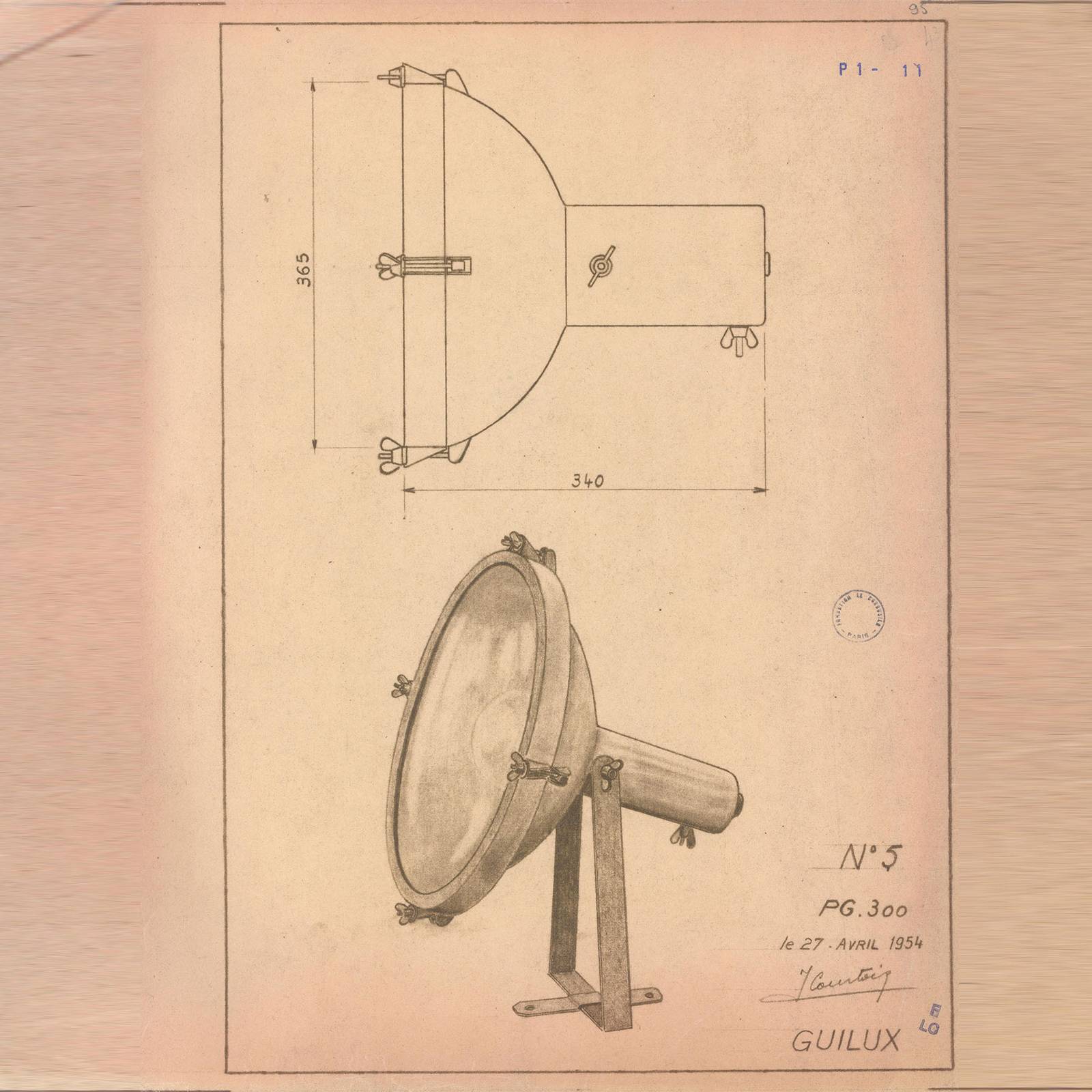 Lampa stołowa NEMO Projecteur 365, błękitna