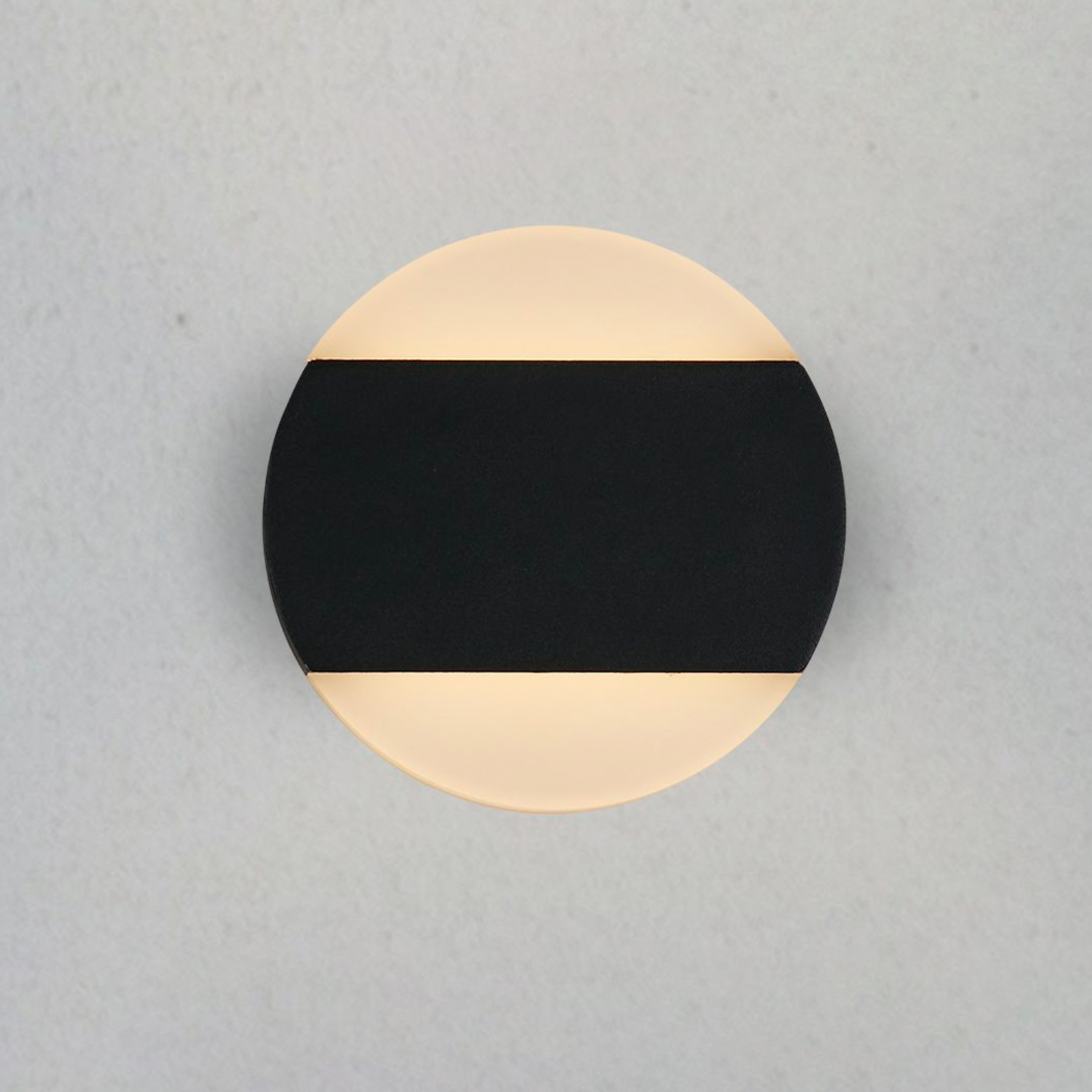 Vonkajšie nástenné svietidlo Cavern, čierna, Ø 15 cm, kov