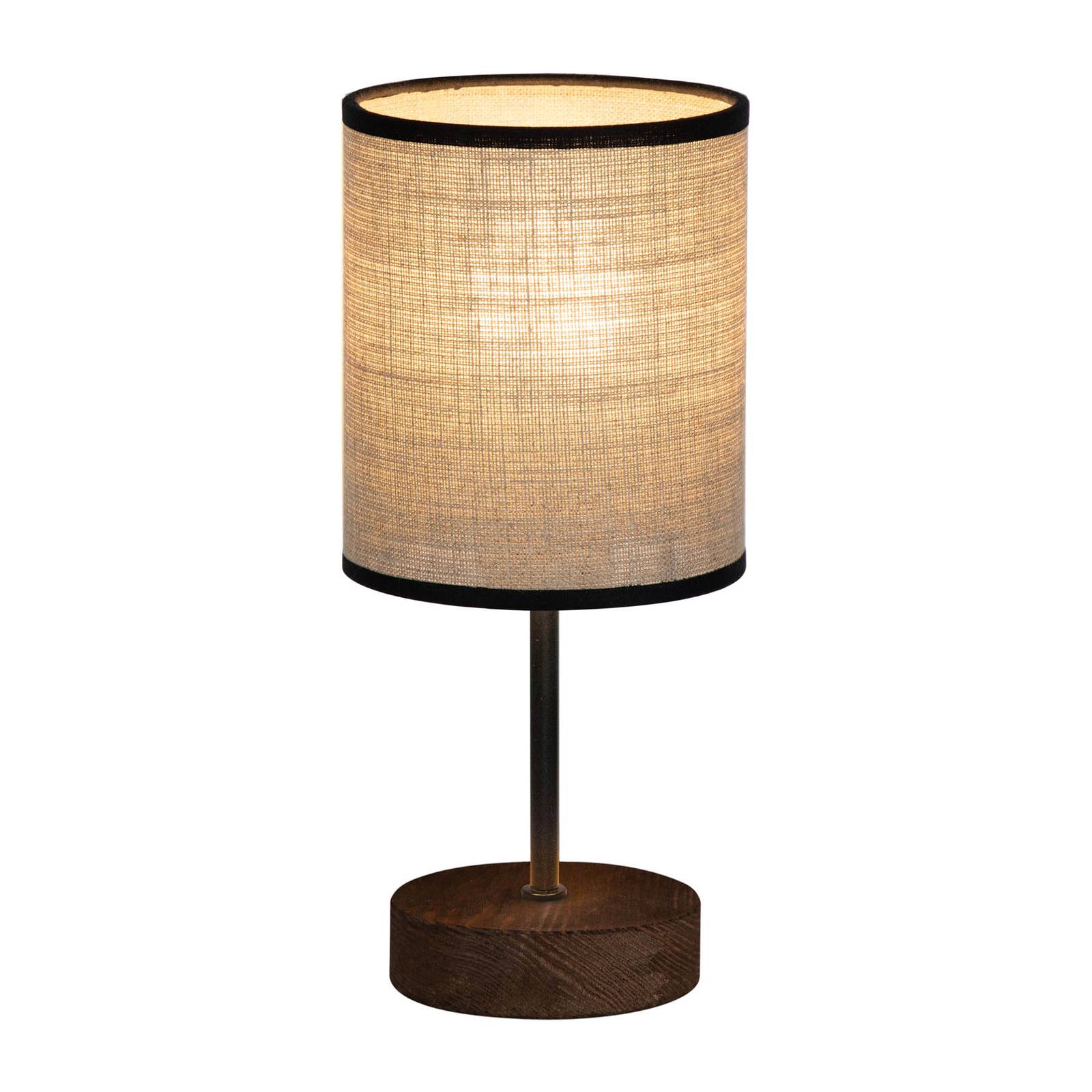 Bordslampa Tubo, nötträd, svart/beige