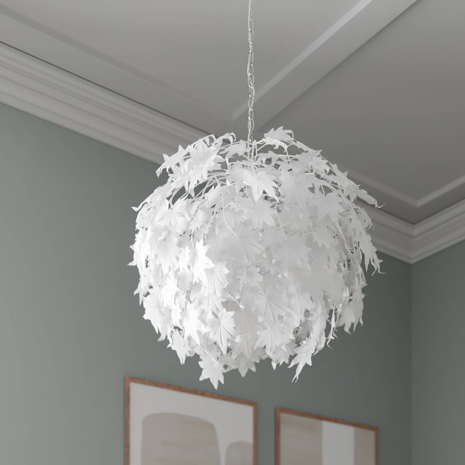 Duża lampa wisząca Maple z dekoracją w liście