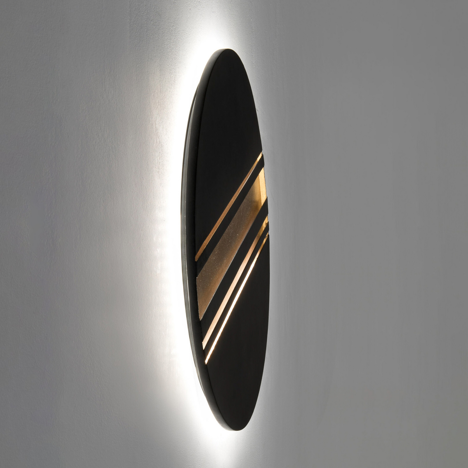 Applique a LED COSMILUCE, nero/oro, Ø 60 cm, metallo, dimmerabile