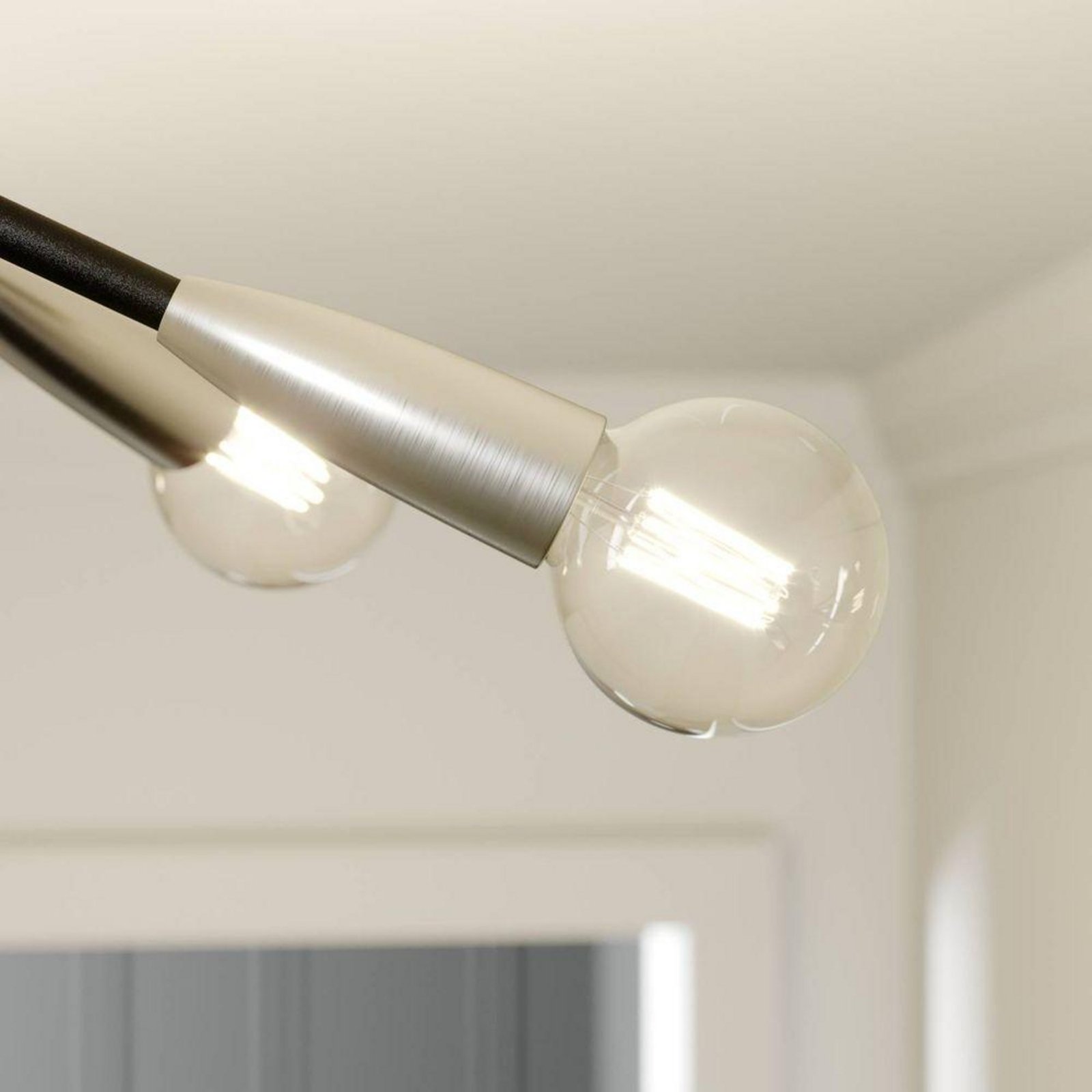 Carlea 8 Ceiling Lamp Black/Nickel - Lucande