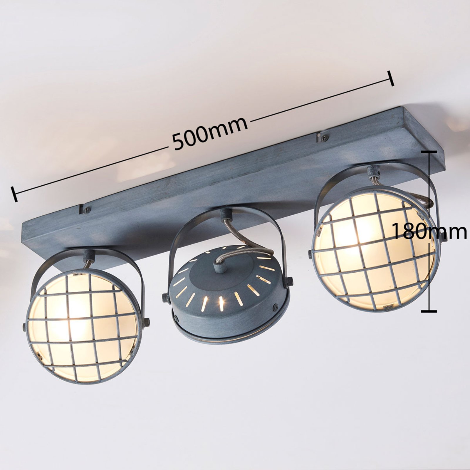 Tamin - grå LED-taklampe i industriell stil