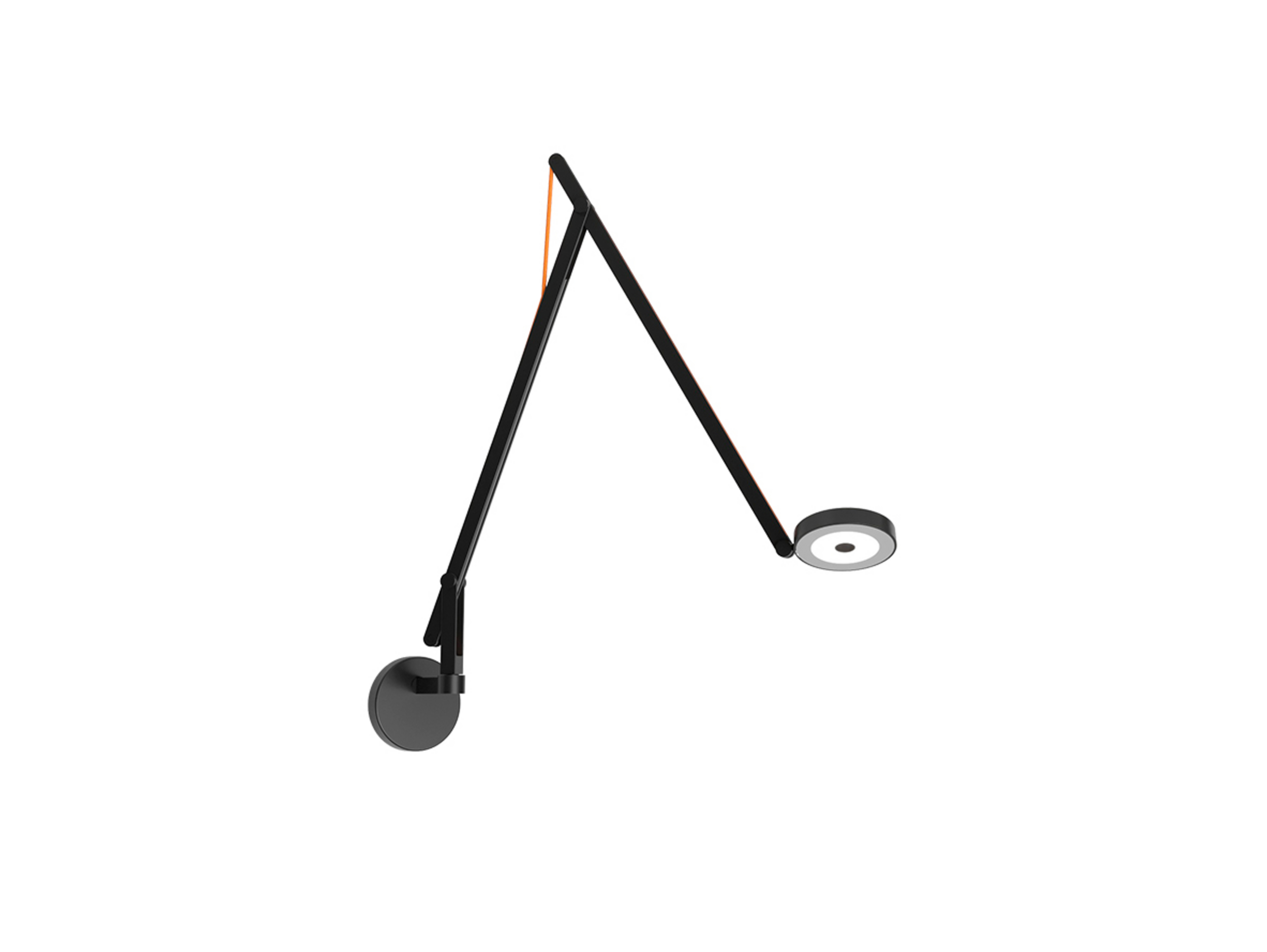 String W2 Candeeiro de Parede DTW Matt Black/Orange - Rotaliana