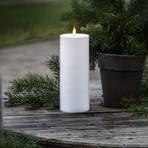 LED candle Flamme Rak 27.5 cm white plastic battery operated