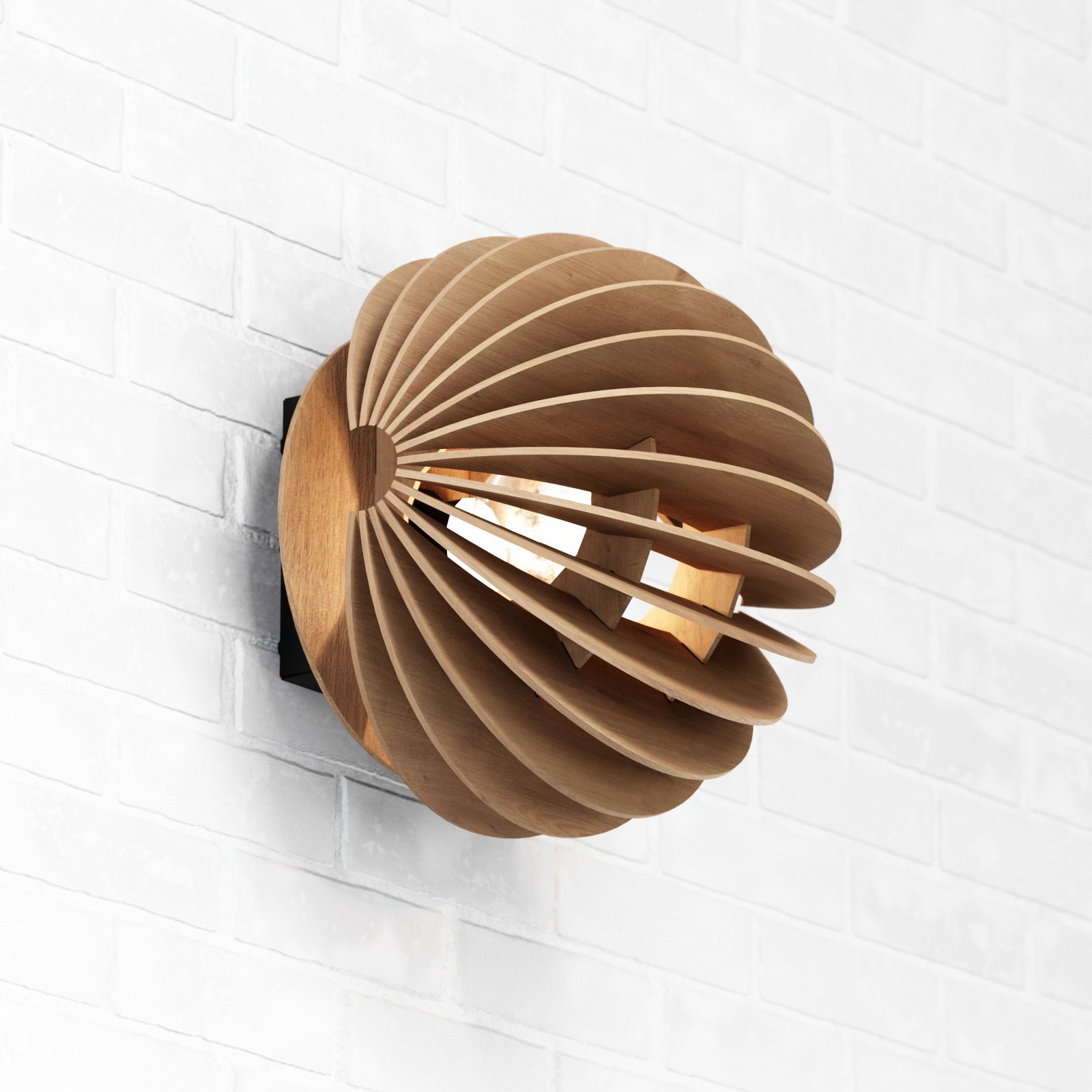 Φωτιστικό τοίχου Clay, Ø 23 cm, κόντρα πλακέ σημύδας, επίπεδο, E27 Φωτιστικό τοίχου Clay, Ø 23 cm, κόντρα πλακέ σημύδας, επίπεδο, E27