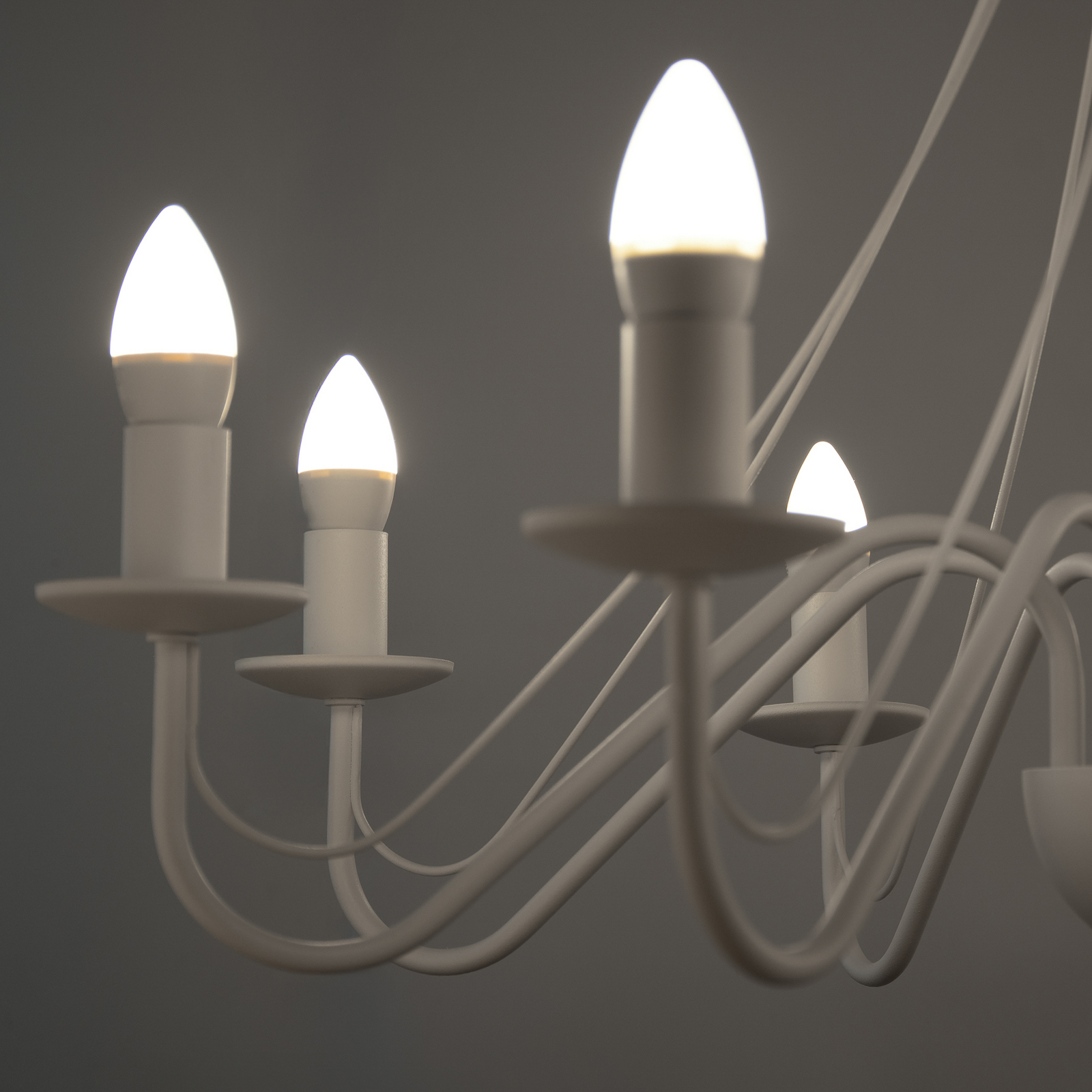 Żyrandol Malbo, biały, metalowy, 8-punktowa, E14