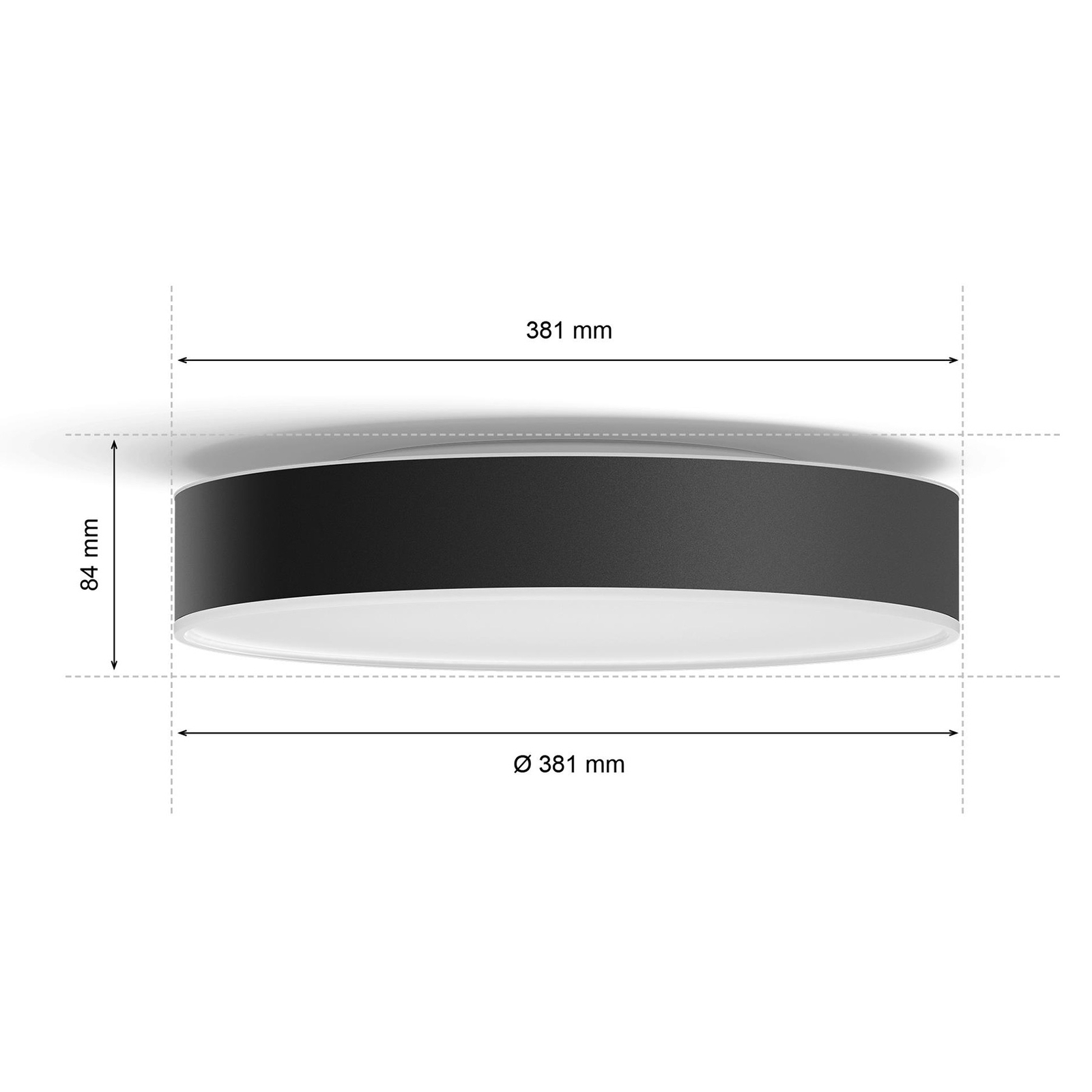 Philips Hue Enrave LED-kattovalaisin 38,1cm musta