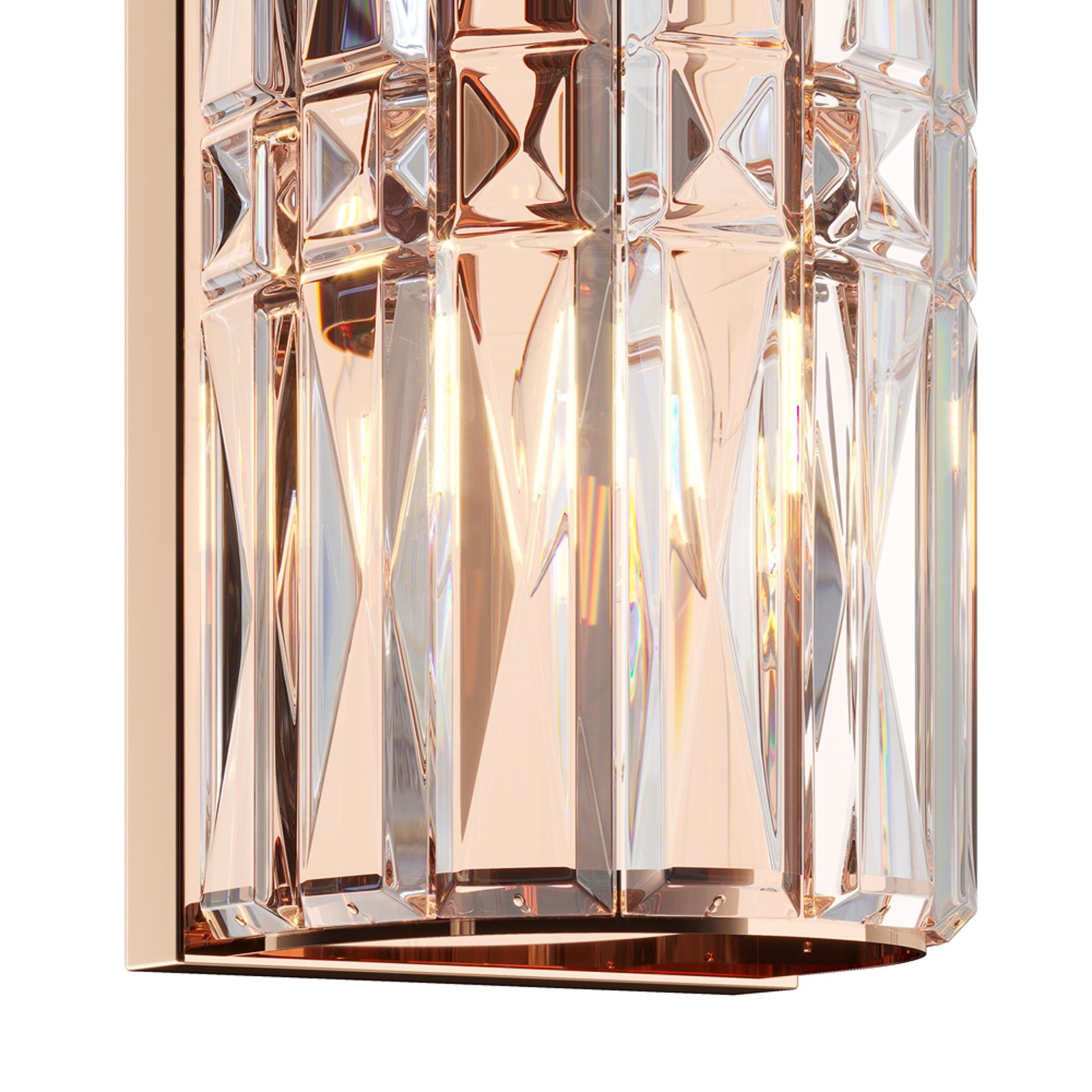 Maytoni Facet wall light, height 75.2 cm, gold-coloured, glass