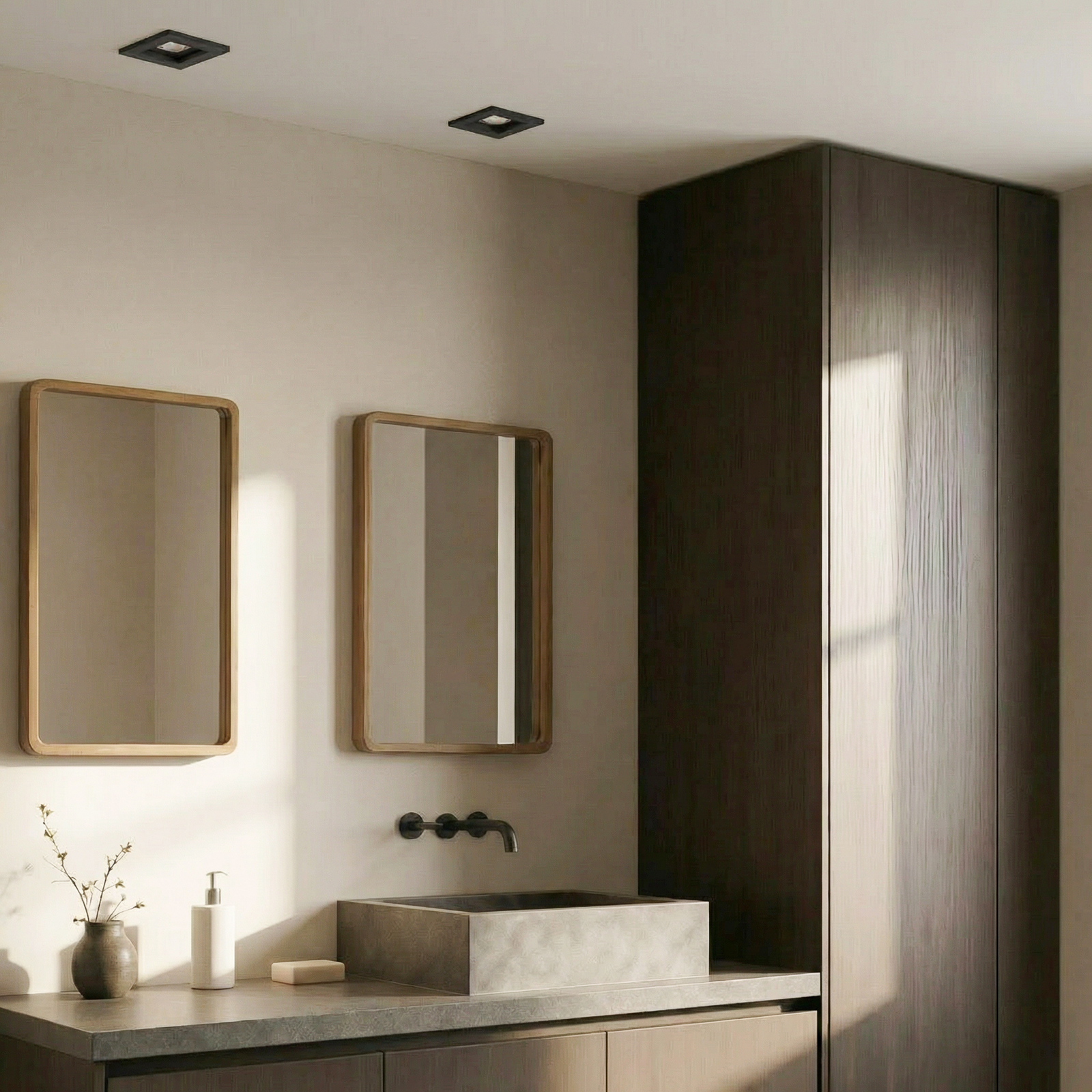 Lindby Downlight Thorid, noir, 10 x 10 cm, lot de 10, GU10