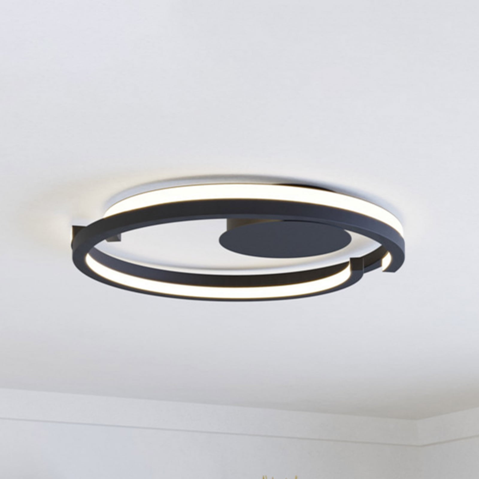 EGLO LED plafondlamp MEZZOMONTE, zwart, Ø 48 cm, CCT