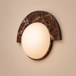 Lucande Larissa LED wall light, 28 cm, grey, marble, glass