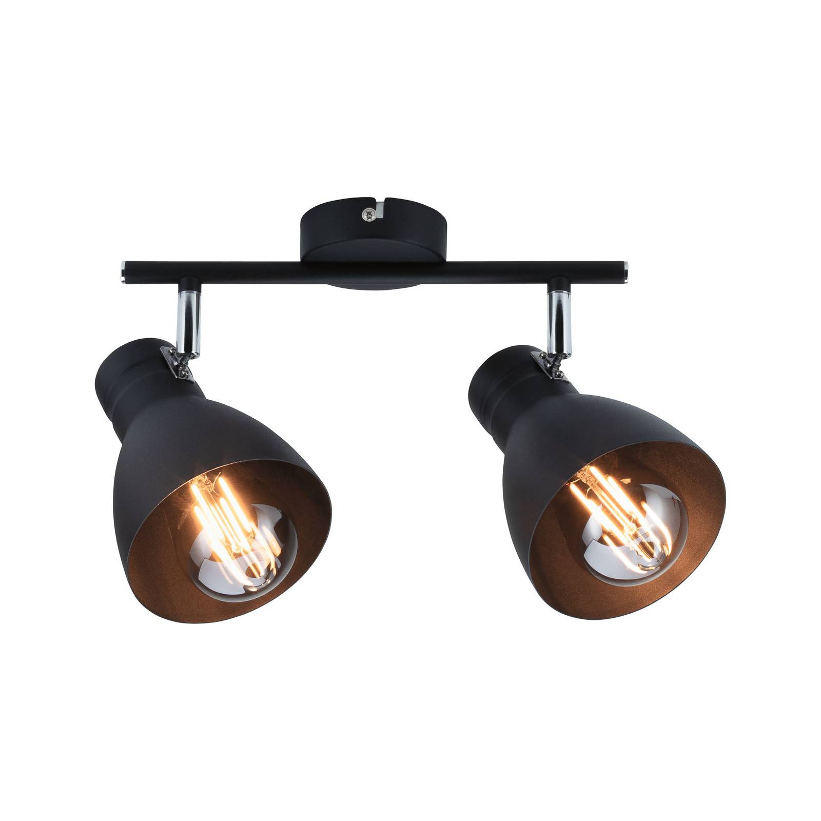 Paulmann Davy lampa sufitowa, czarna, 2-punktowa