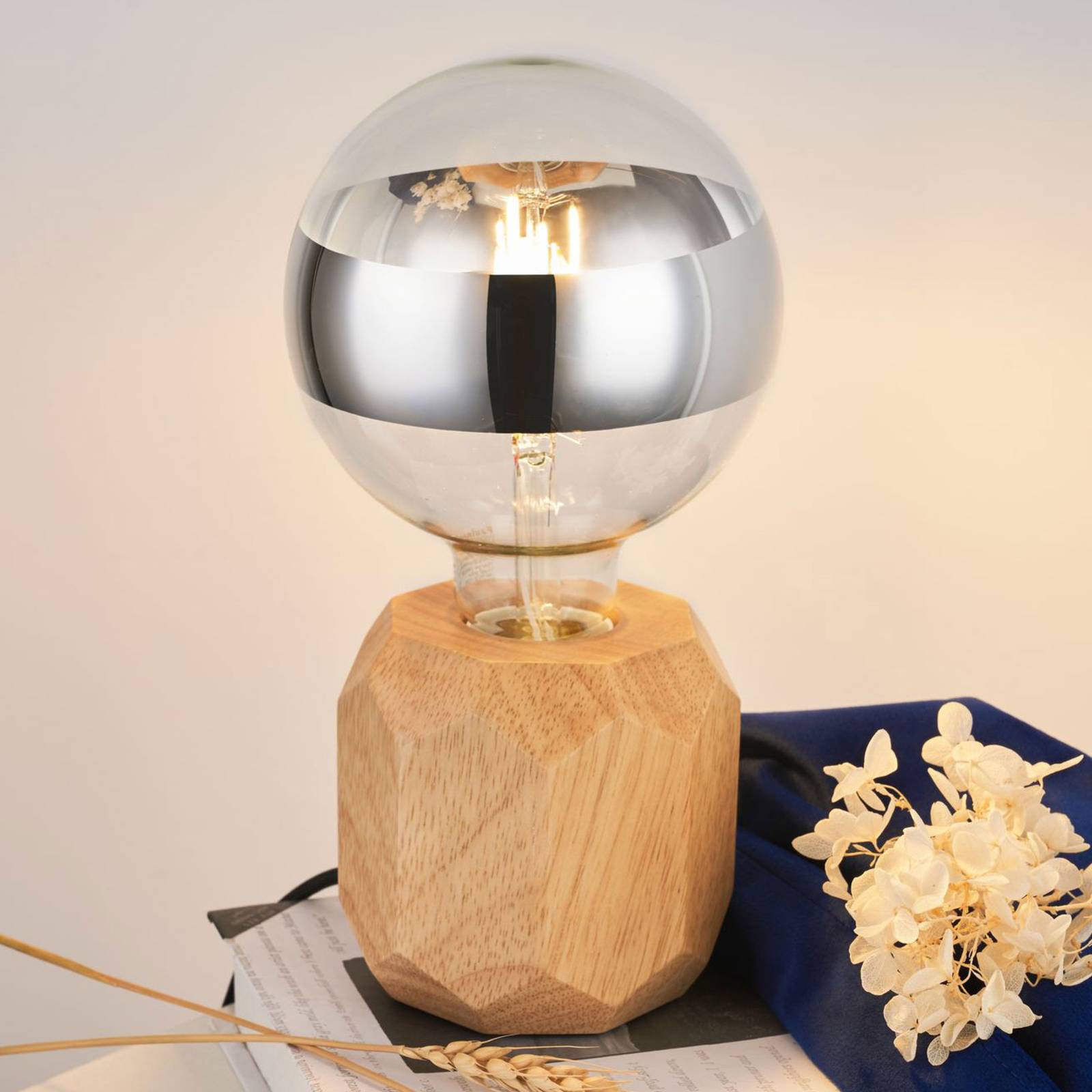 Image of Pauleen Woody Sparkle lampe à poser en bois clair 4000870481592