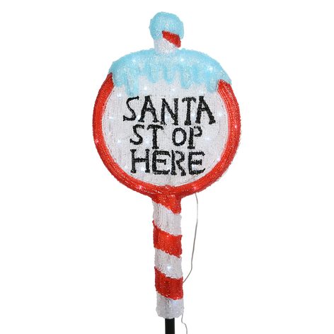 Acryl-Leuchtfigur LED Weihnachtsmann-Stoppschild