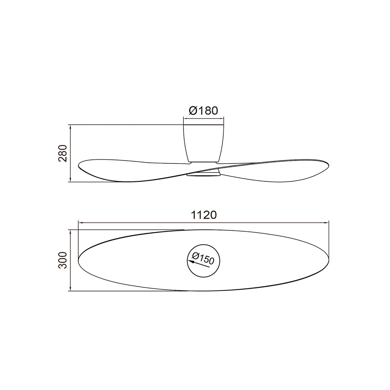 LED-Deckenventilator Surfer, weiß, DC, leise, CCT, 112 cm