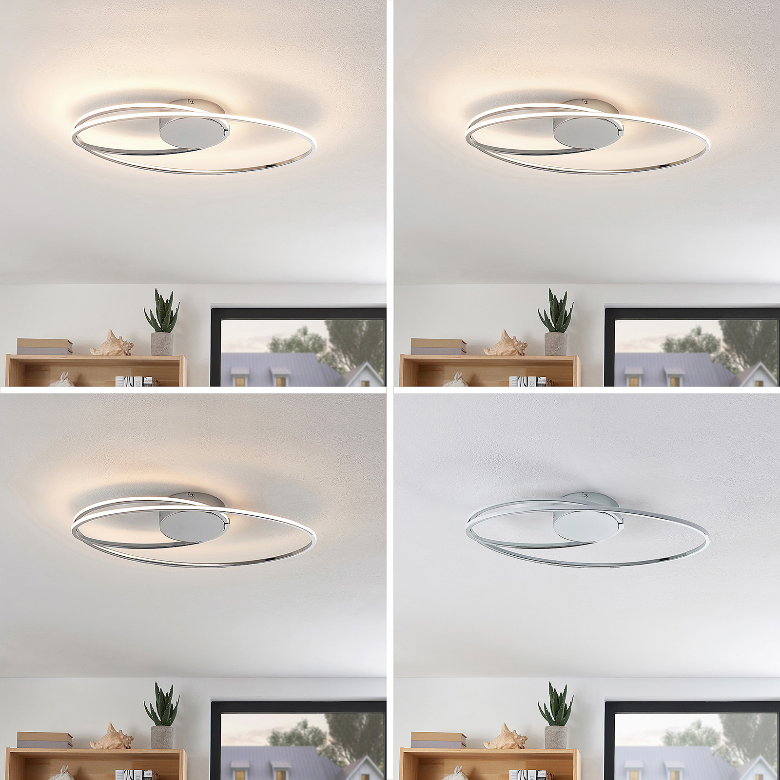 Lindby Xenias LED-Deckenleuchte, chrom