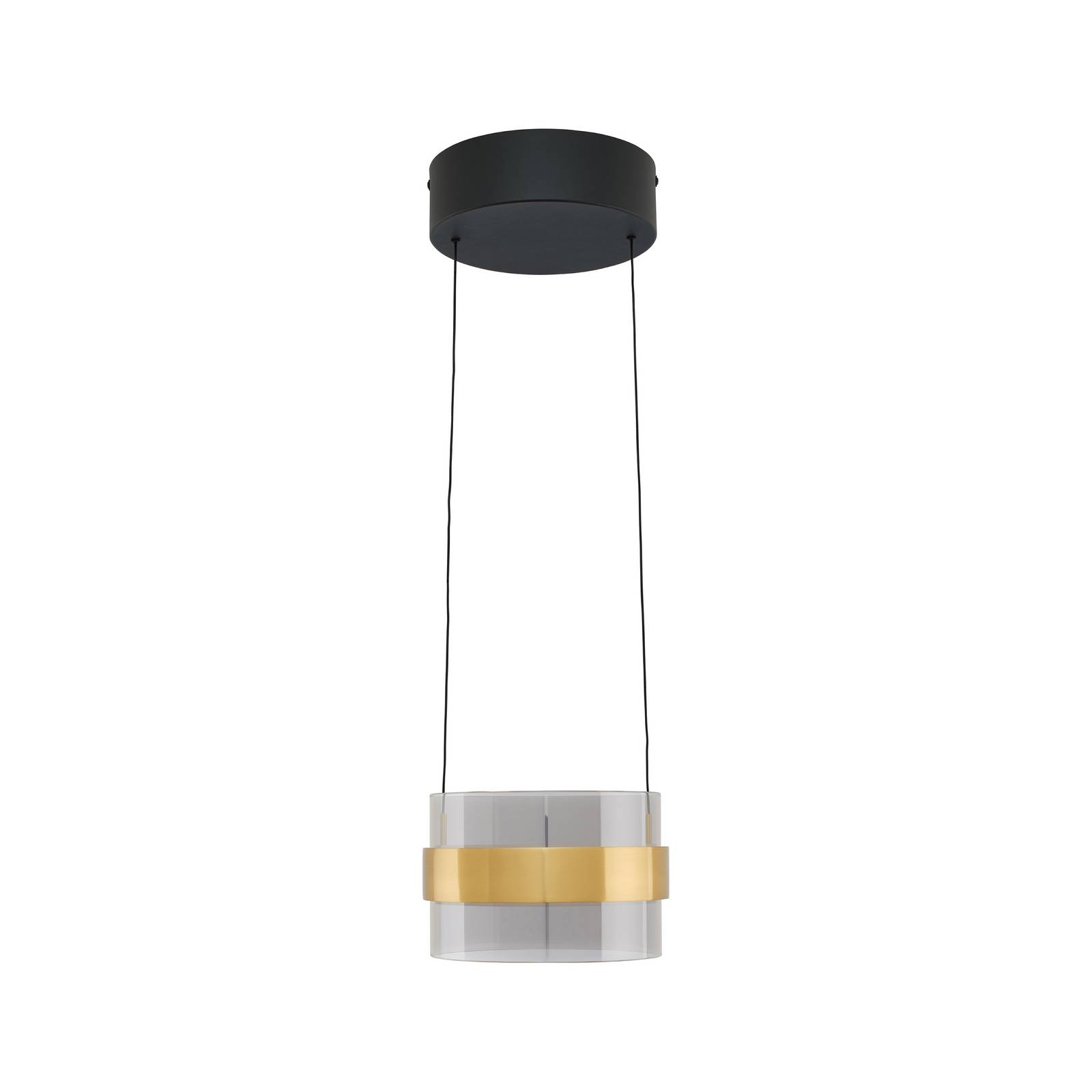 LED-Hängelampe Inside, messingfarben/rauchgrau, Ø 22 cm