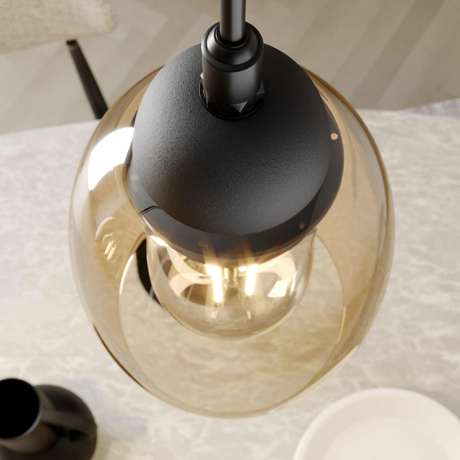 Lámpara colgante Brillant 3 luces ámbar Lampara.es