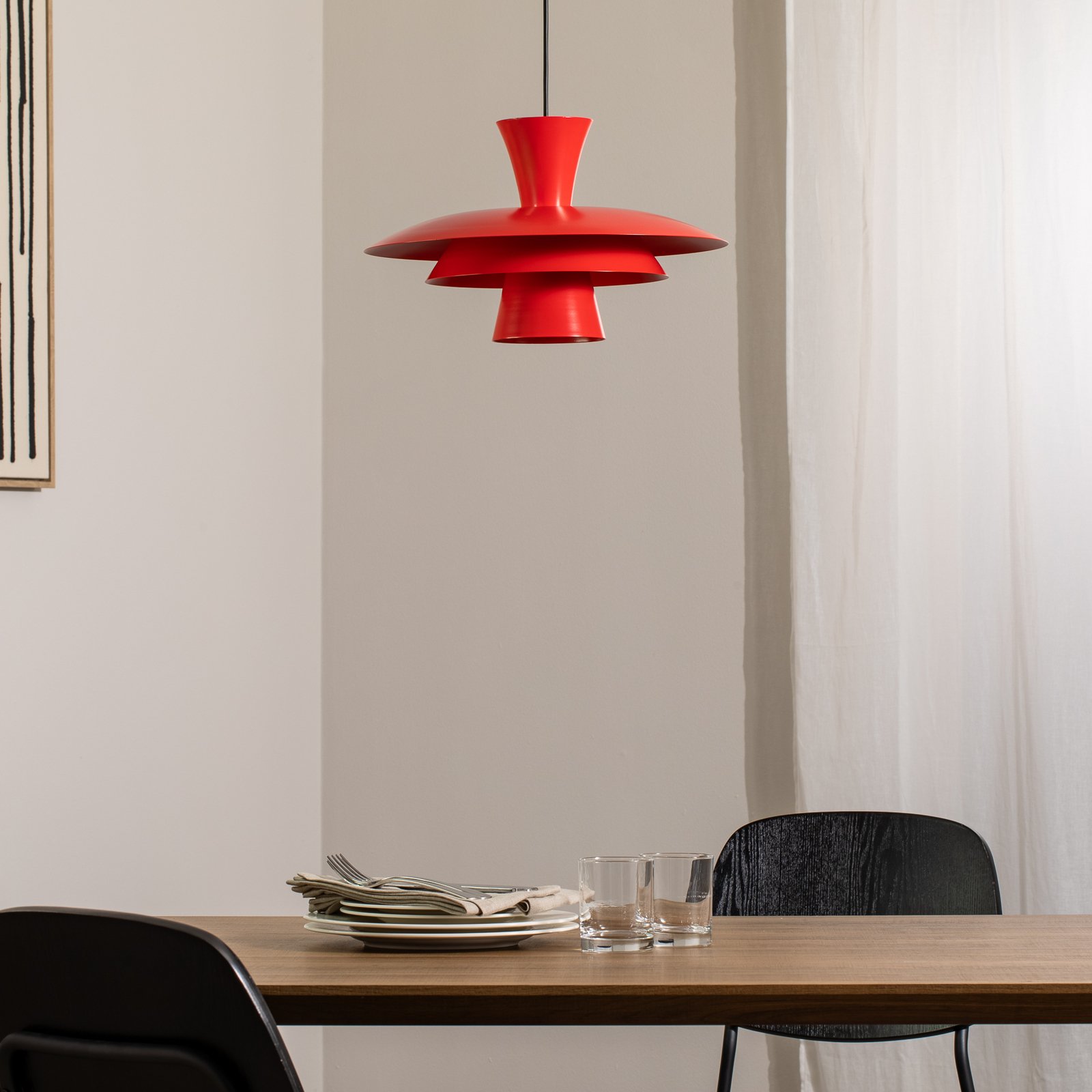 Hängeleuchte Plato, rot, Metall, Ø 38 cm, E27