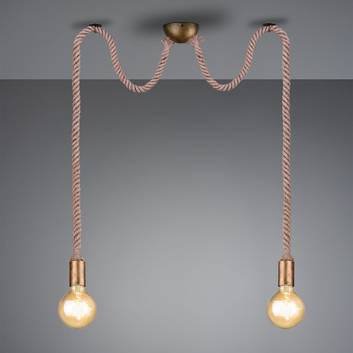 Lámpara colgante Rope con cable decorativo 2 focos