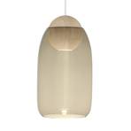 Mater Liuku Ball hanglamp hout natuur glas rookgr.