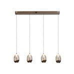 LED-Pendellampe Seeds, cremefarben, Länge 75 cm, Glas 4-flg.
