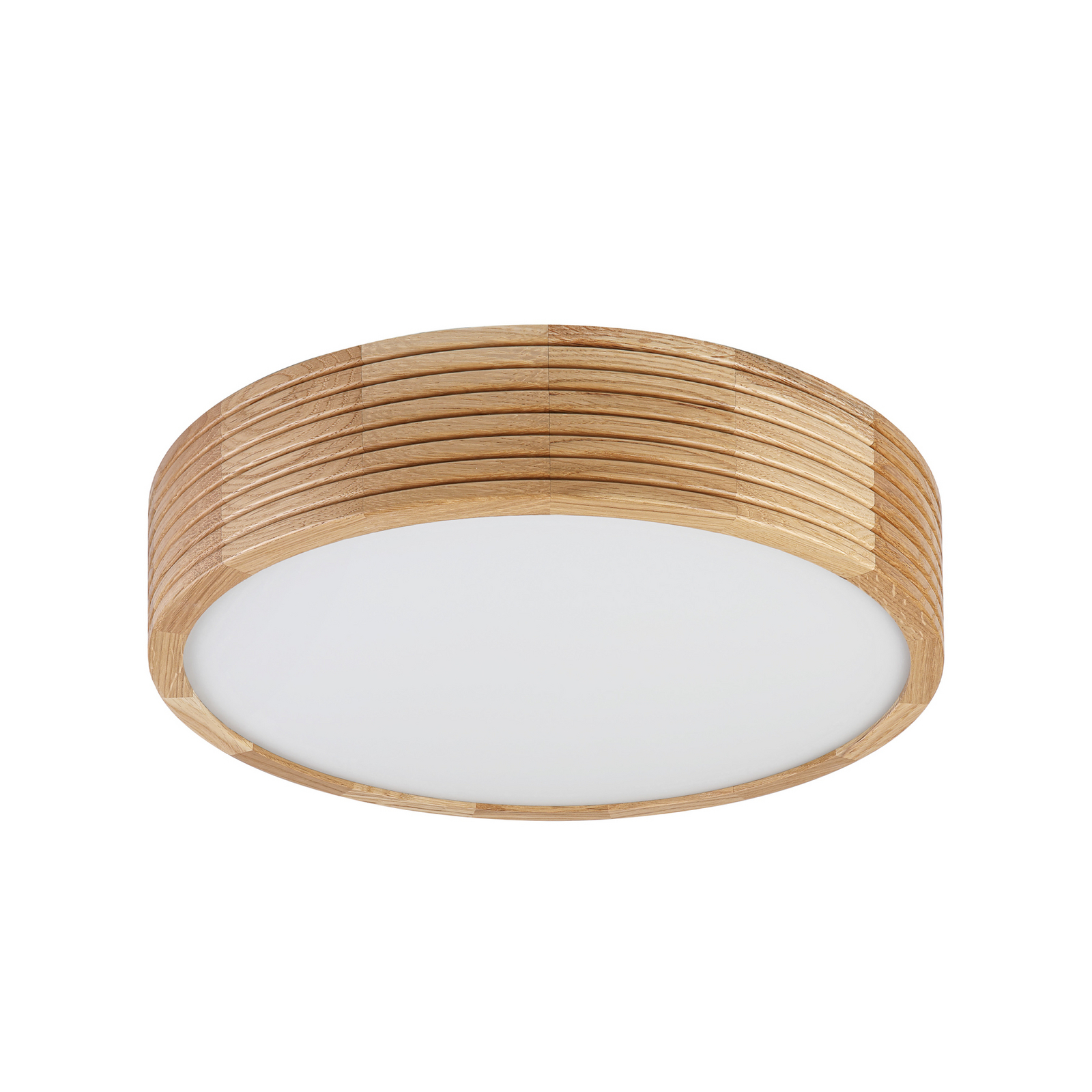 Deckenleuchte Linaro, Eichenholz/Glas, Ø 38 cm, E27 Deckenleuchte Linaro, Eichenholz/Glas, Ø 38 cm, E27