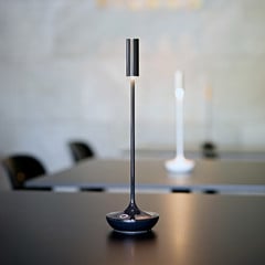Akumulatorowa lampa stołowa LED Nucandle, czarna, IP54, ściemniana