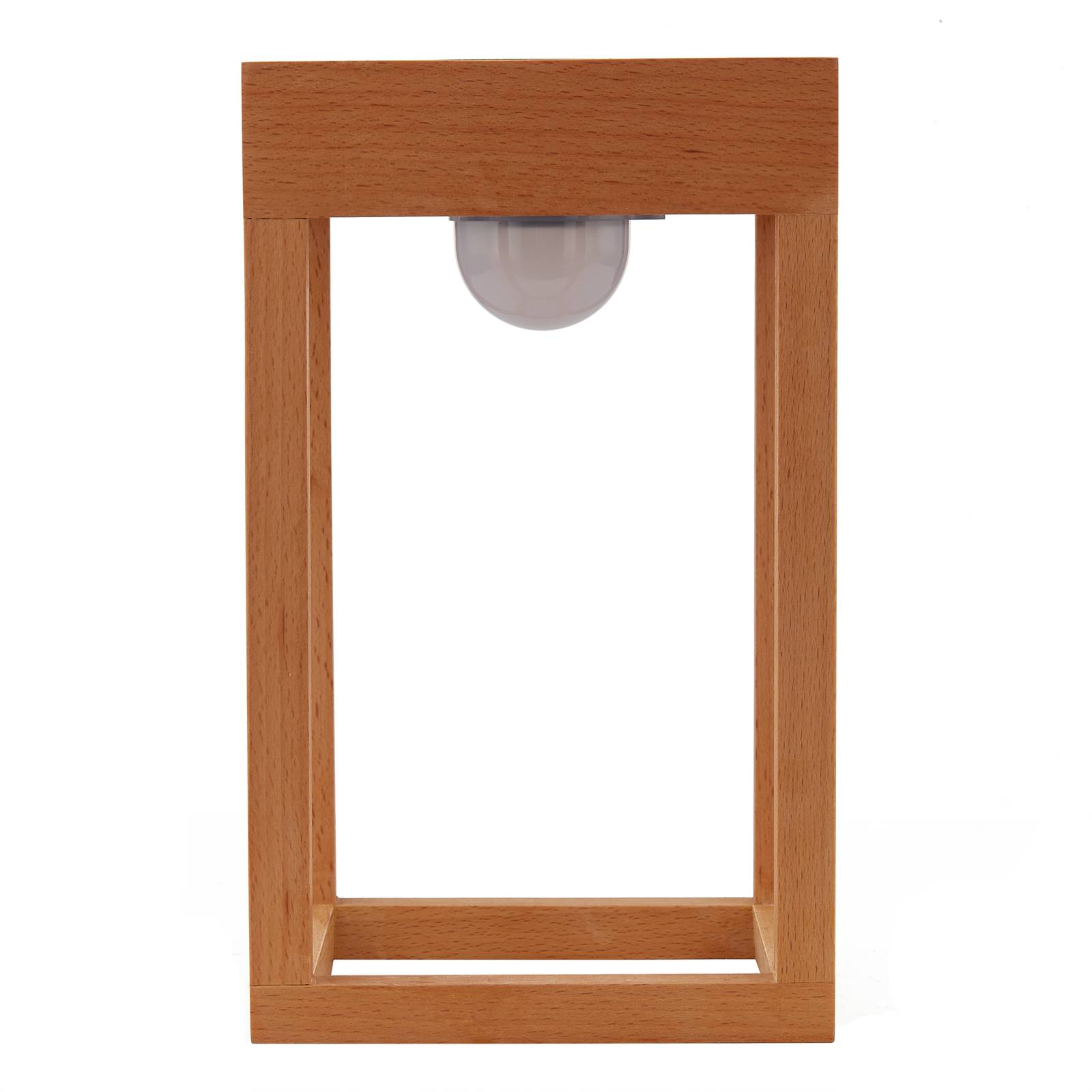 Lindby LED-Solar-Terrassenleuchte Peransa, Holz, 25 cm hoch